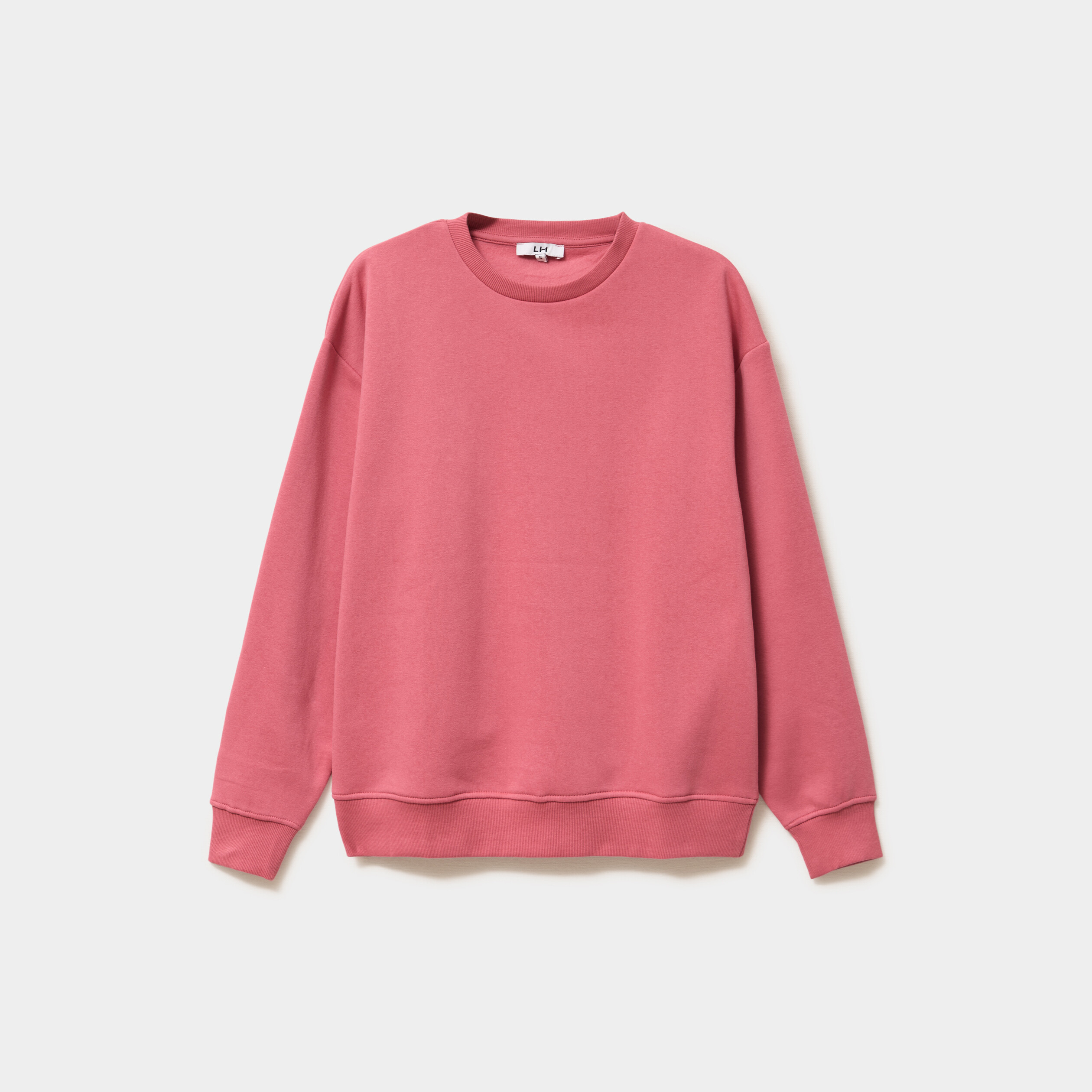 Sweat col rond manches longues vieux rose femme