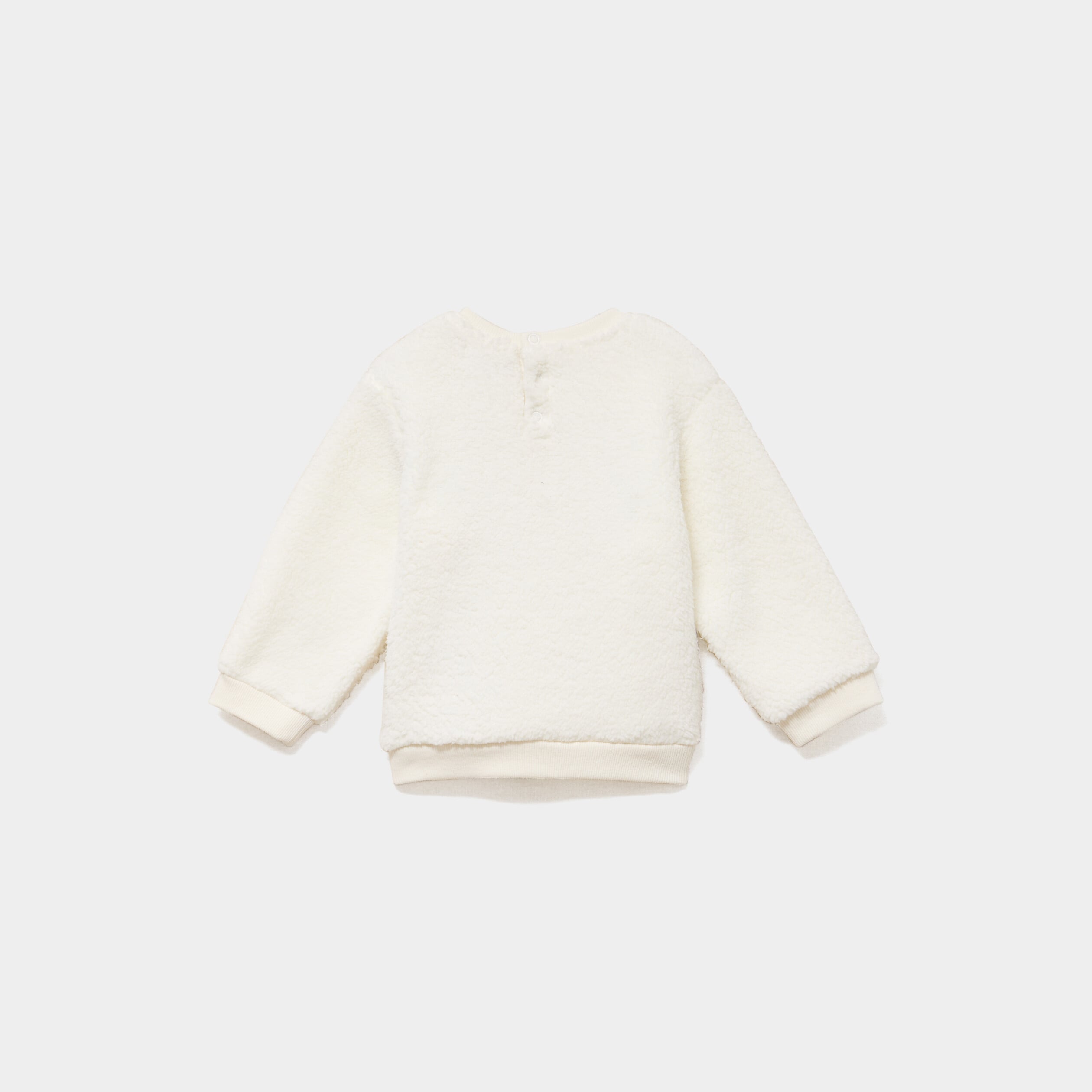 Ensemble sweat et pantalon molletonn&eacute;s ecru b&eacute;b&eacute; gar&ccedil;on