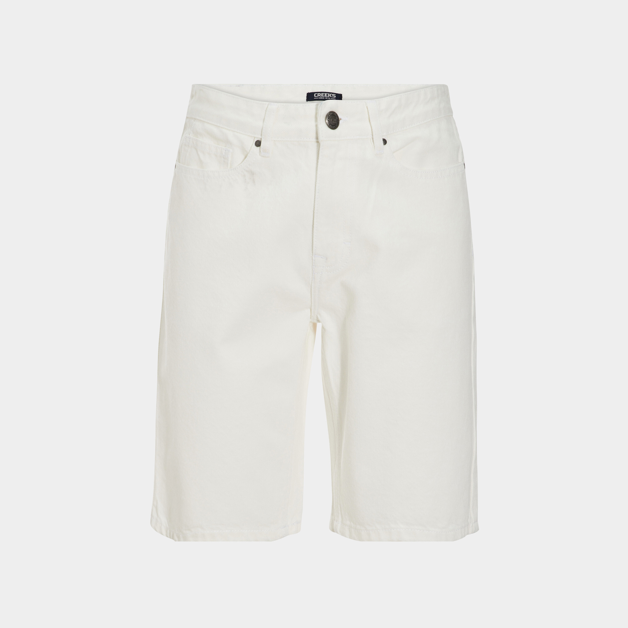 bermuda droit 5 poches en jean creeks denim blanc homme Bermuda droit 5 poches en jean Creeks denim blanc homme