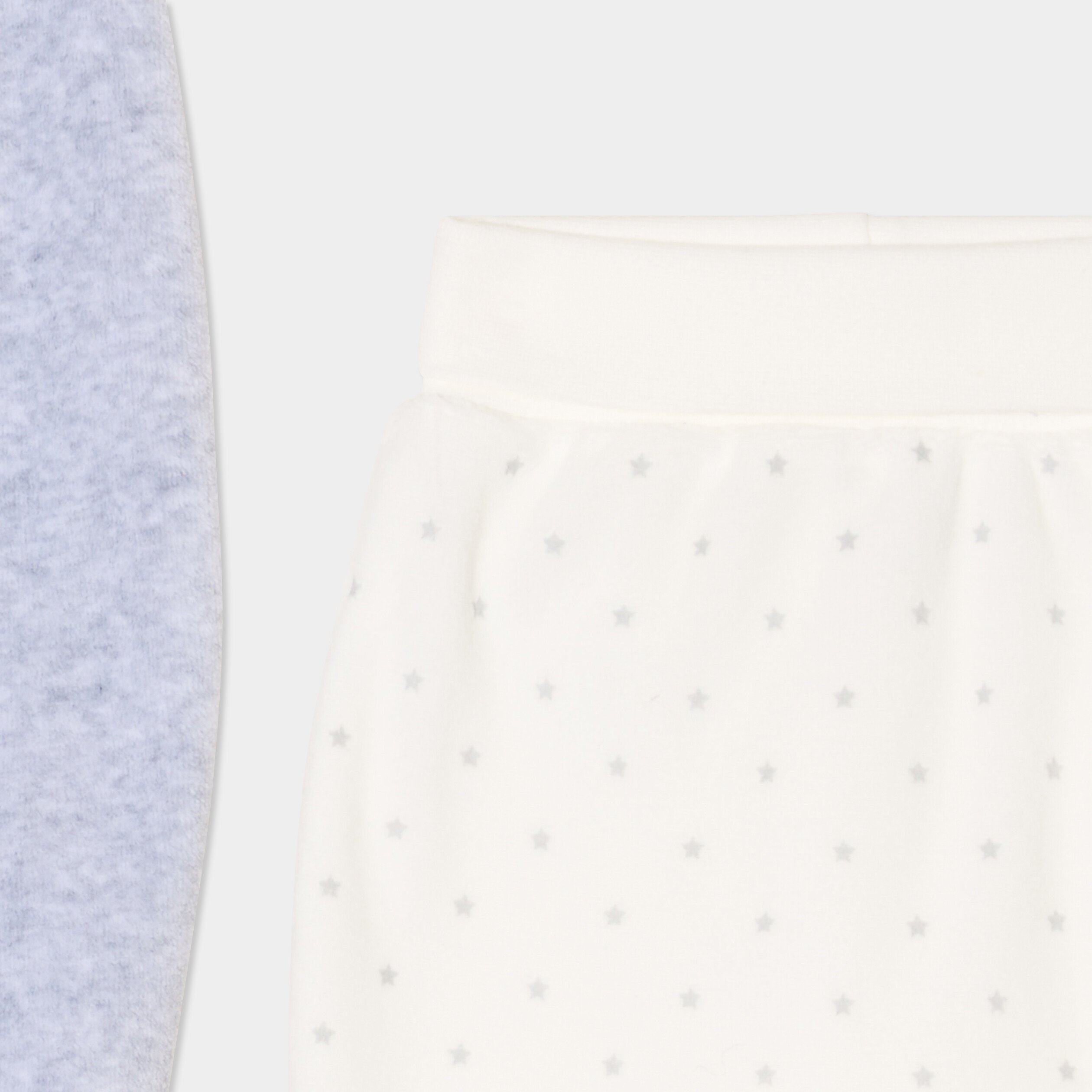 lot 2 pantalons effet velours coton blanc bebeg Lot 2 pantalons effet velours coton blanc bébé garçon