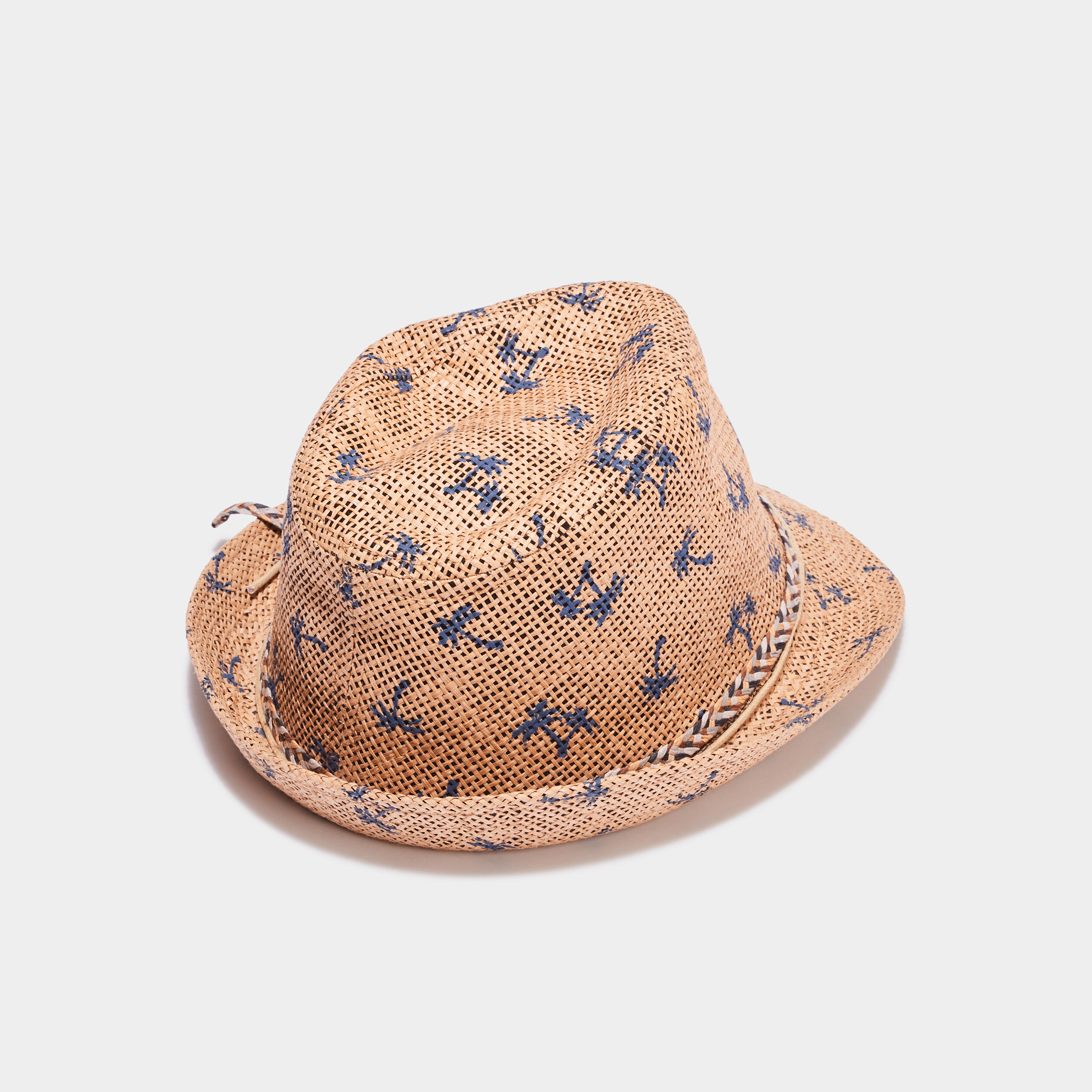 chapeau palmier tresse marron clair garcon Chapeau palmier tressé marron clair garçon