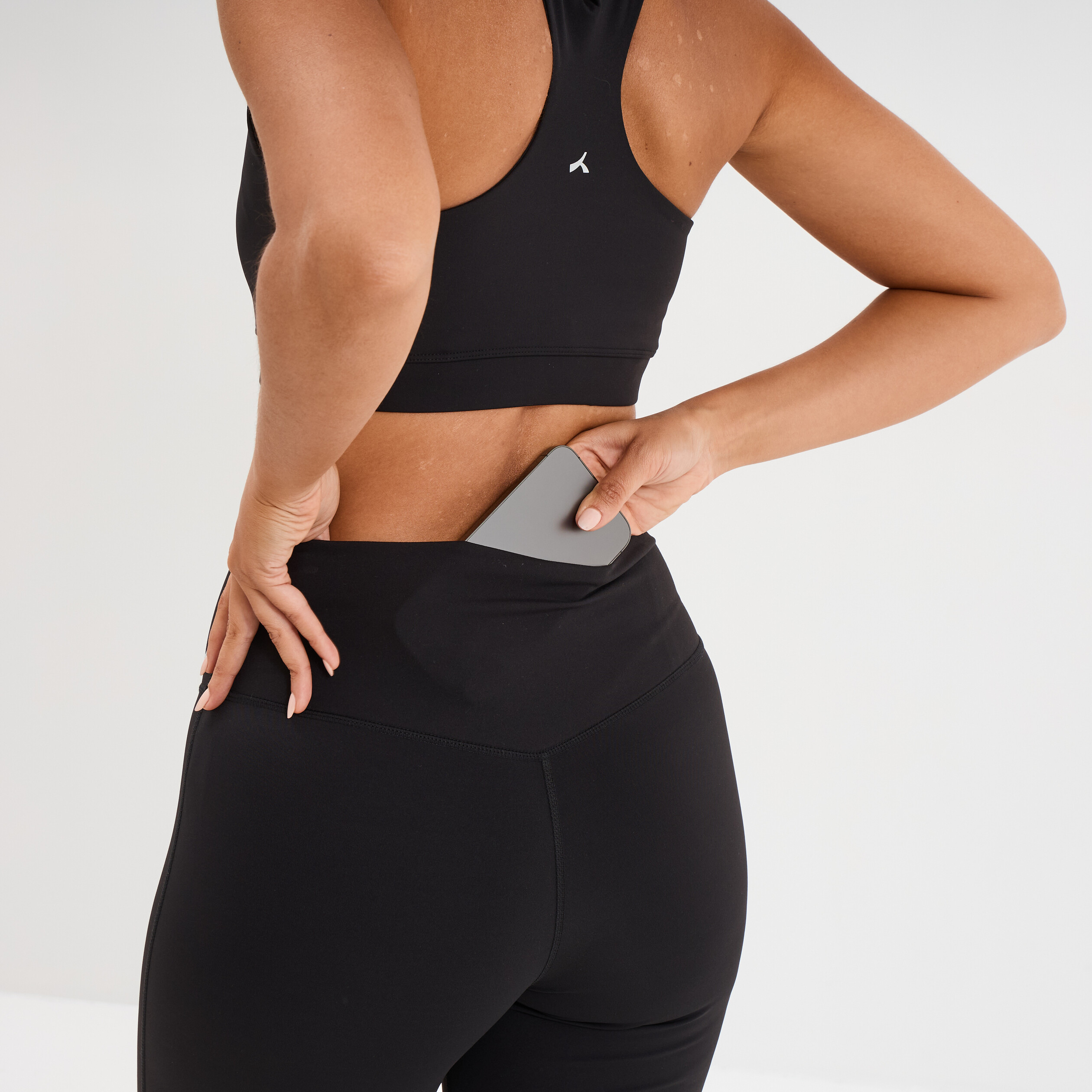 Legging de sport flare taille haute noir femme