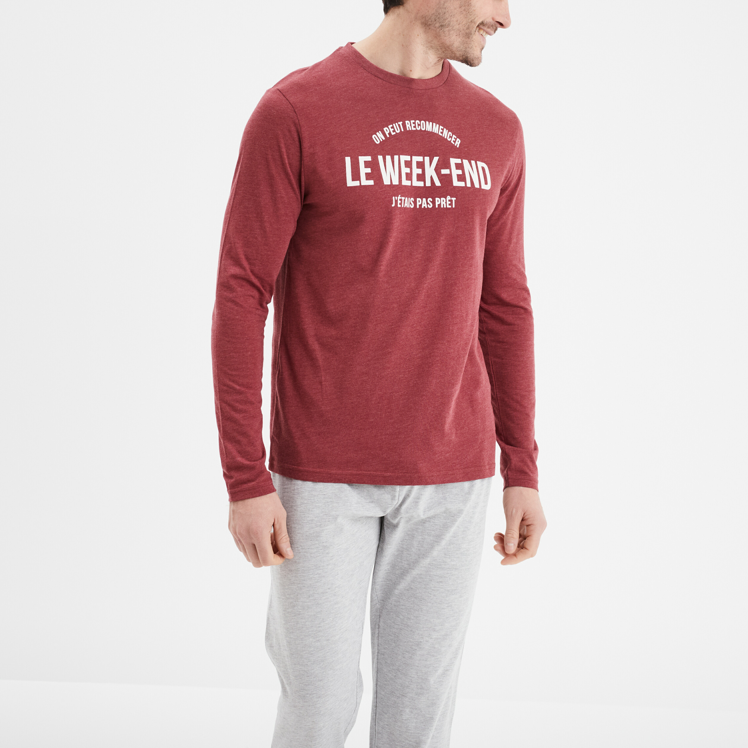 ensemble pyjama pantalon 2 pieces bordeaux homme Ensemble pyjama pantalon 2 pièces bordeaux homme