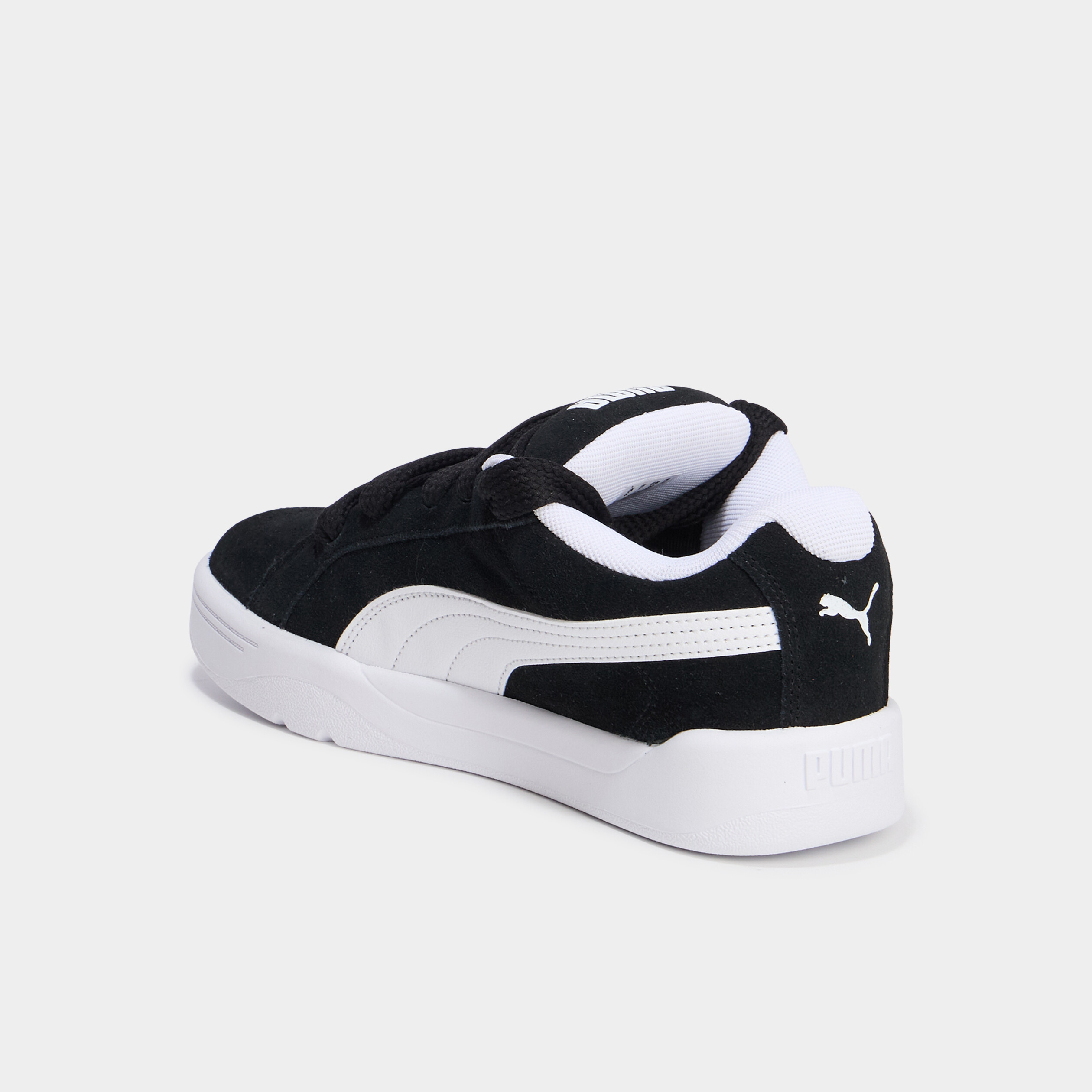 Baskets basses &agrave; lacets en cuir Puma noir gar&ccedil;on