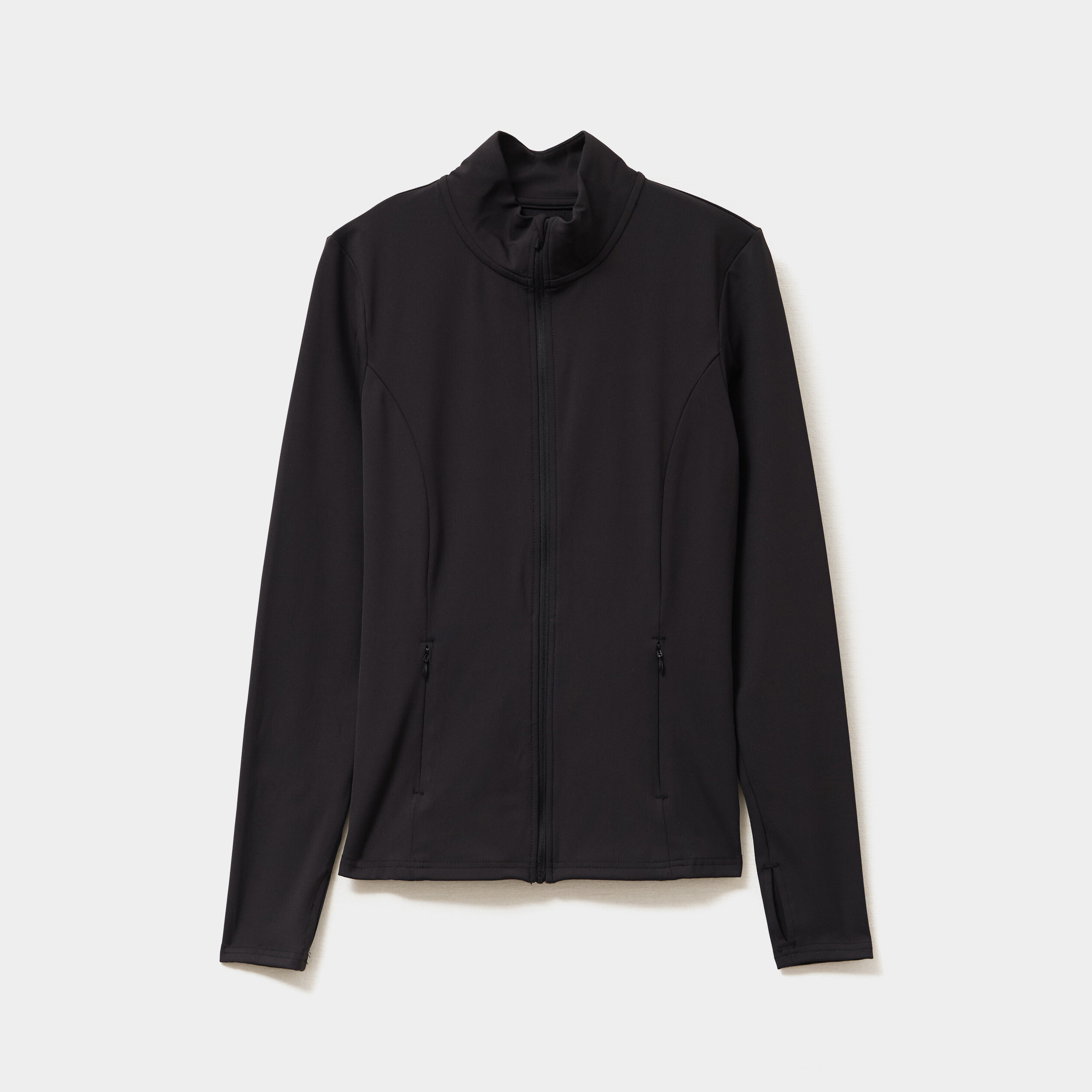 Veste de sport ajust&eacute;e avec fermeture noir femme