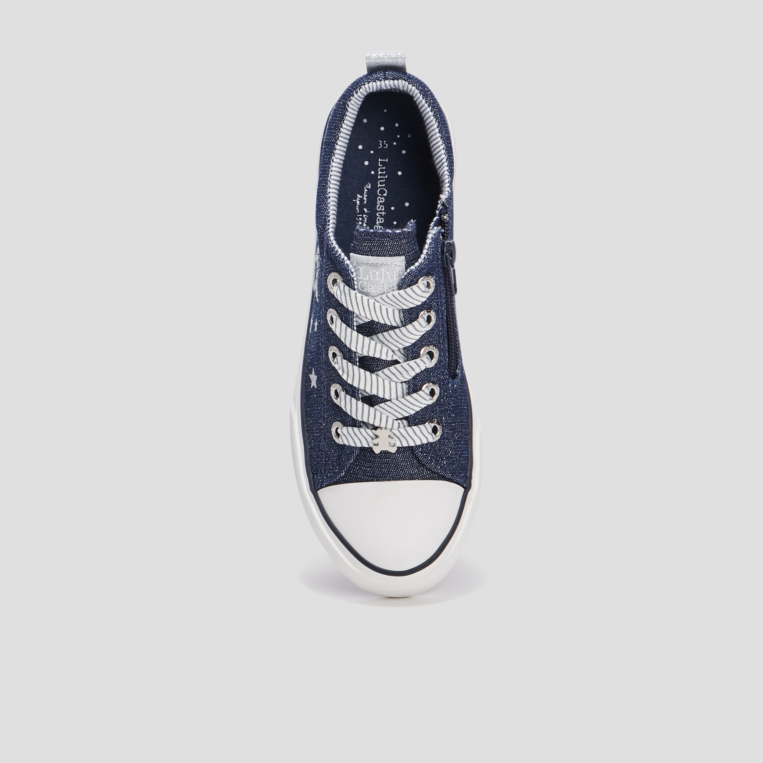 tennis en toile a lacets lulucastagnette bleu fille Tennis en toile à lacets LuluCastagnette bleu fille