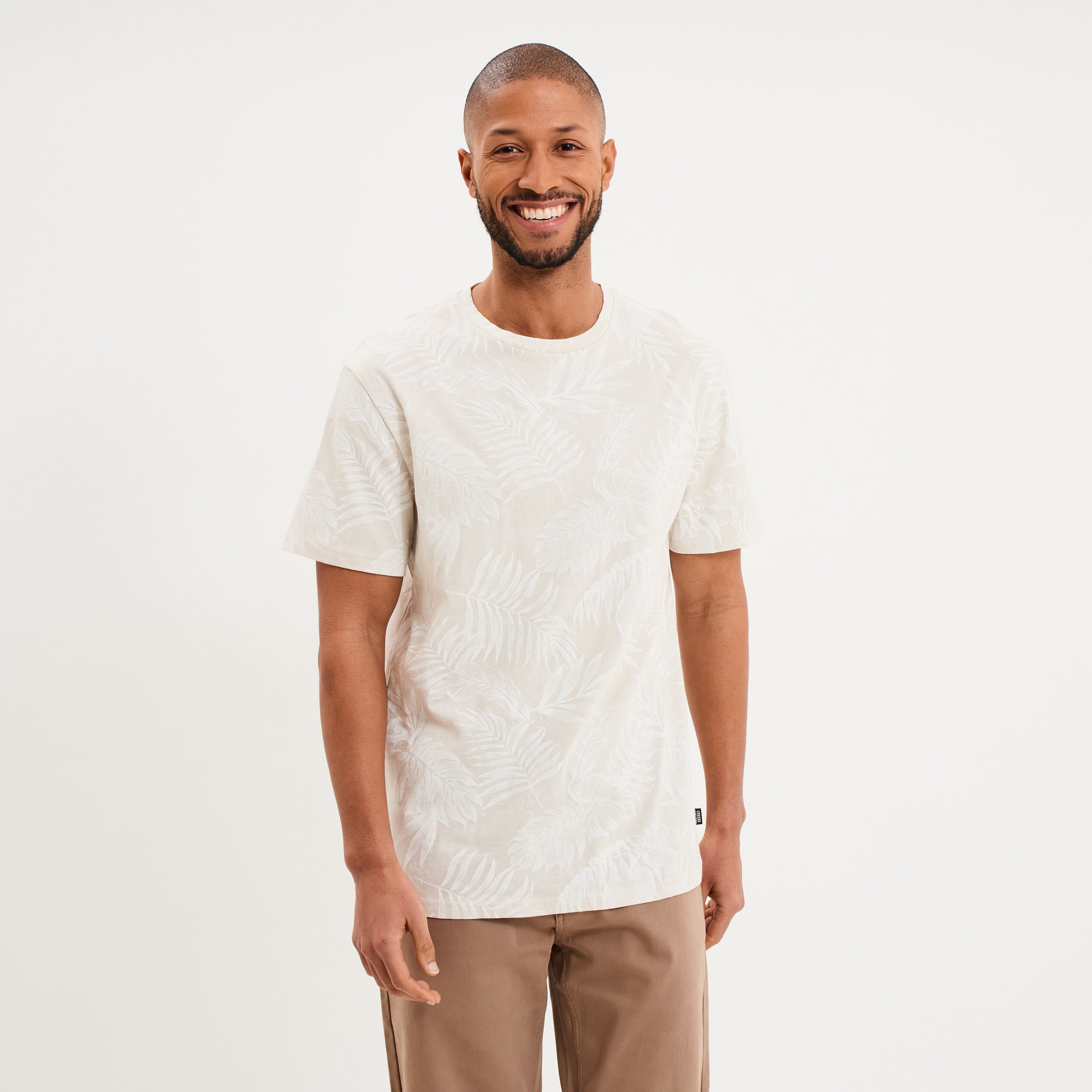 T-shirt manches courtes col rond gris homme
