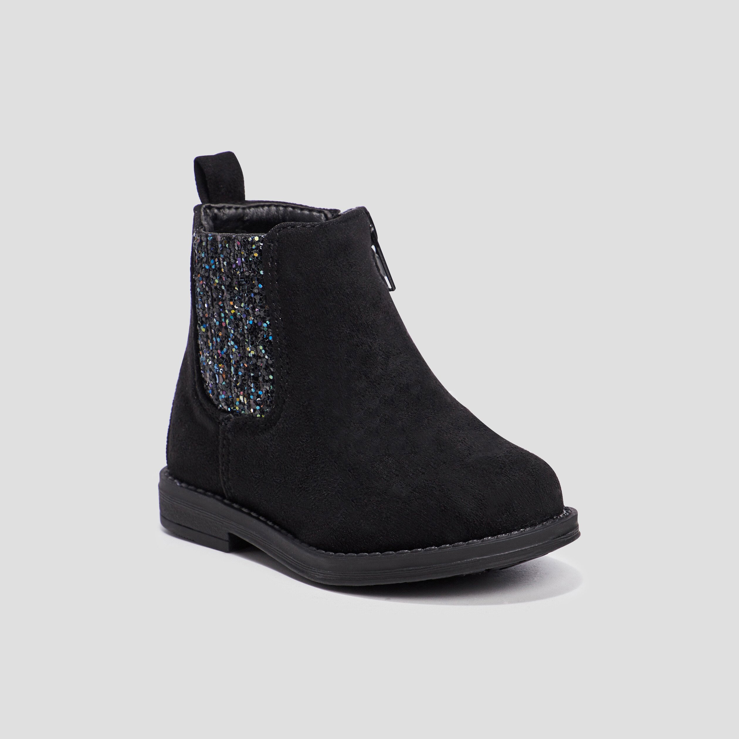Bottines paillete chelsea zippees noir bebe fille