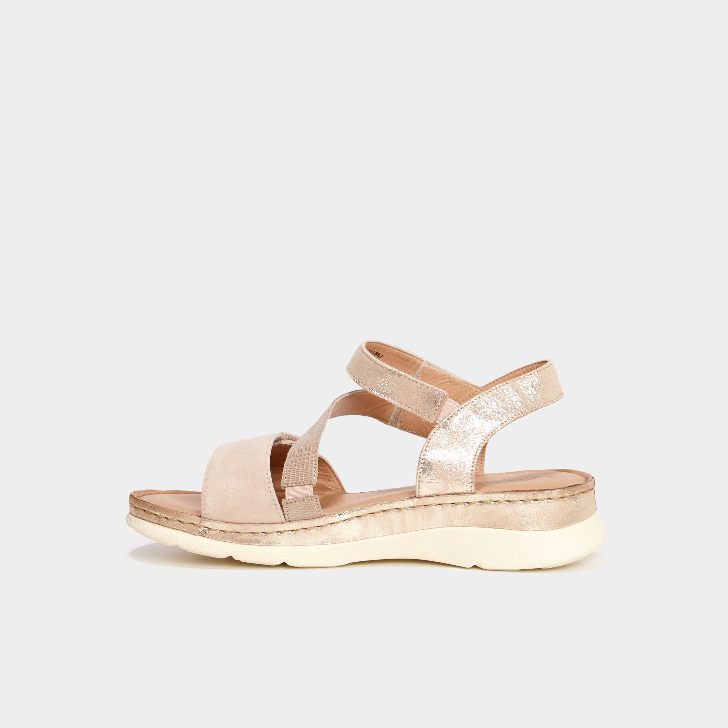 sandales compensees en cuir pied large sable femme Sandales compensées en cuir pied large sable femme