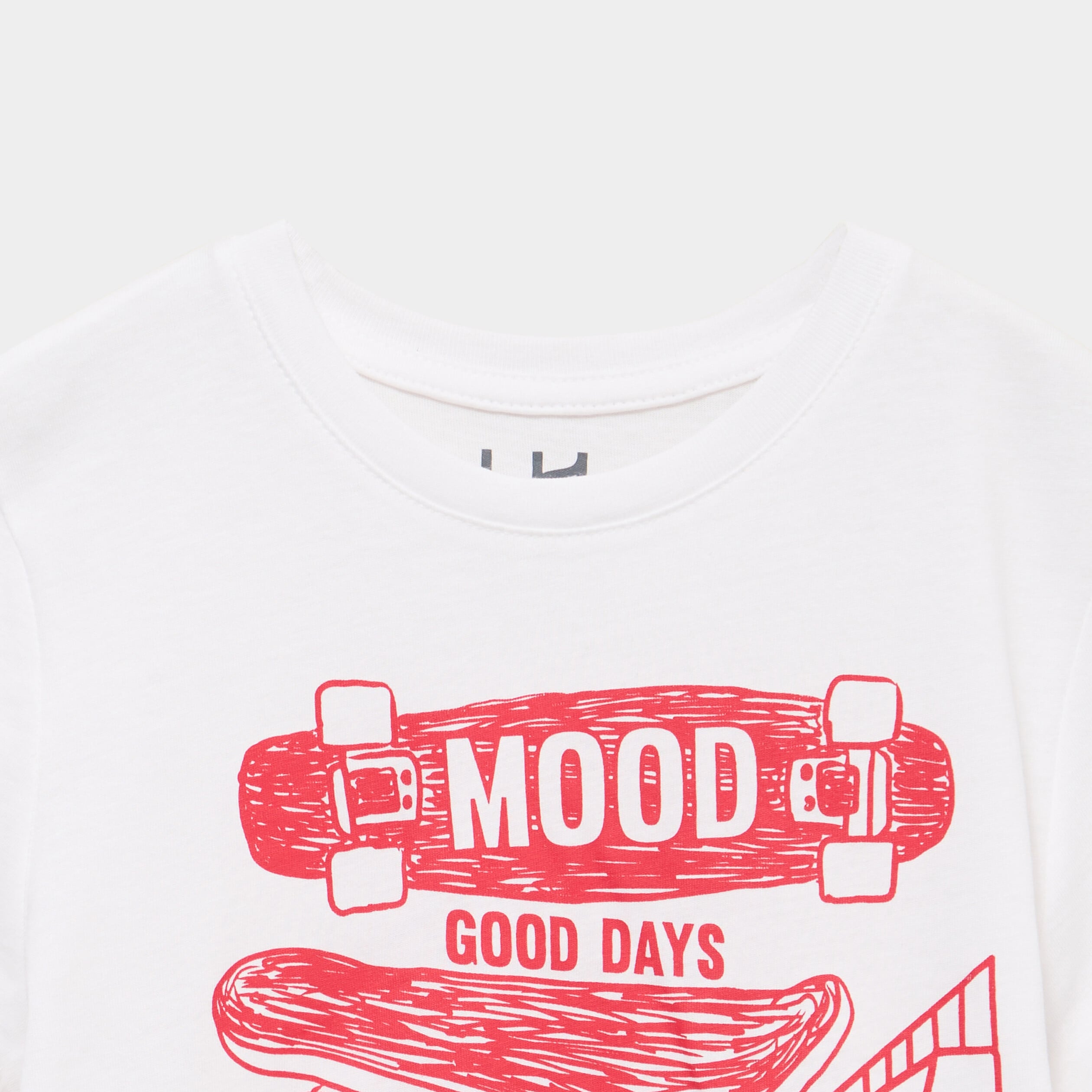 T-shirt manches courtes coton col rond blanc gar&ccedil;on