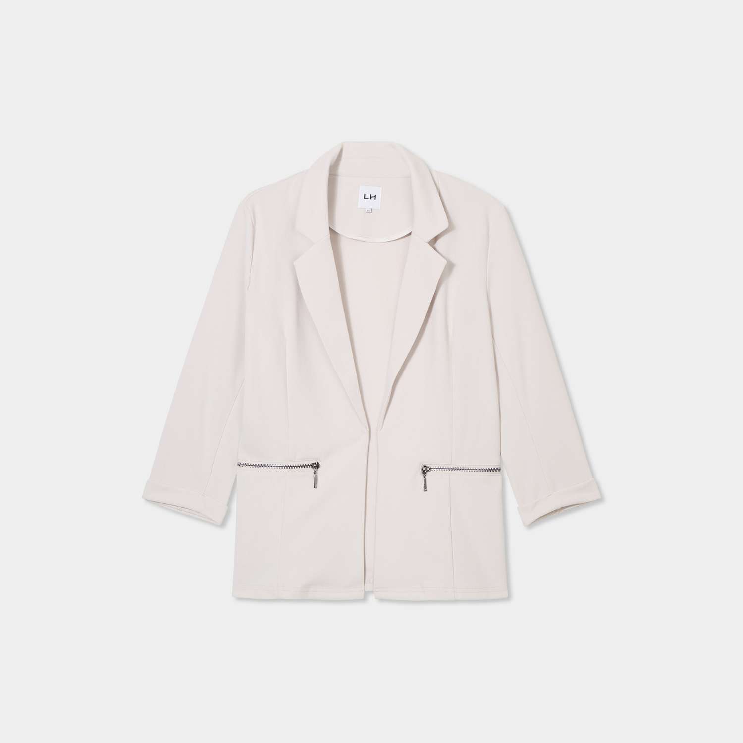 veste blazer cintre manches 34 gris clair femme Veste blazer cintré manches 3/4 gris clair femme