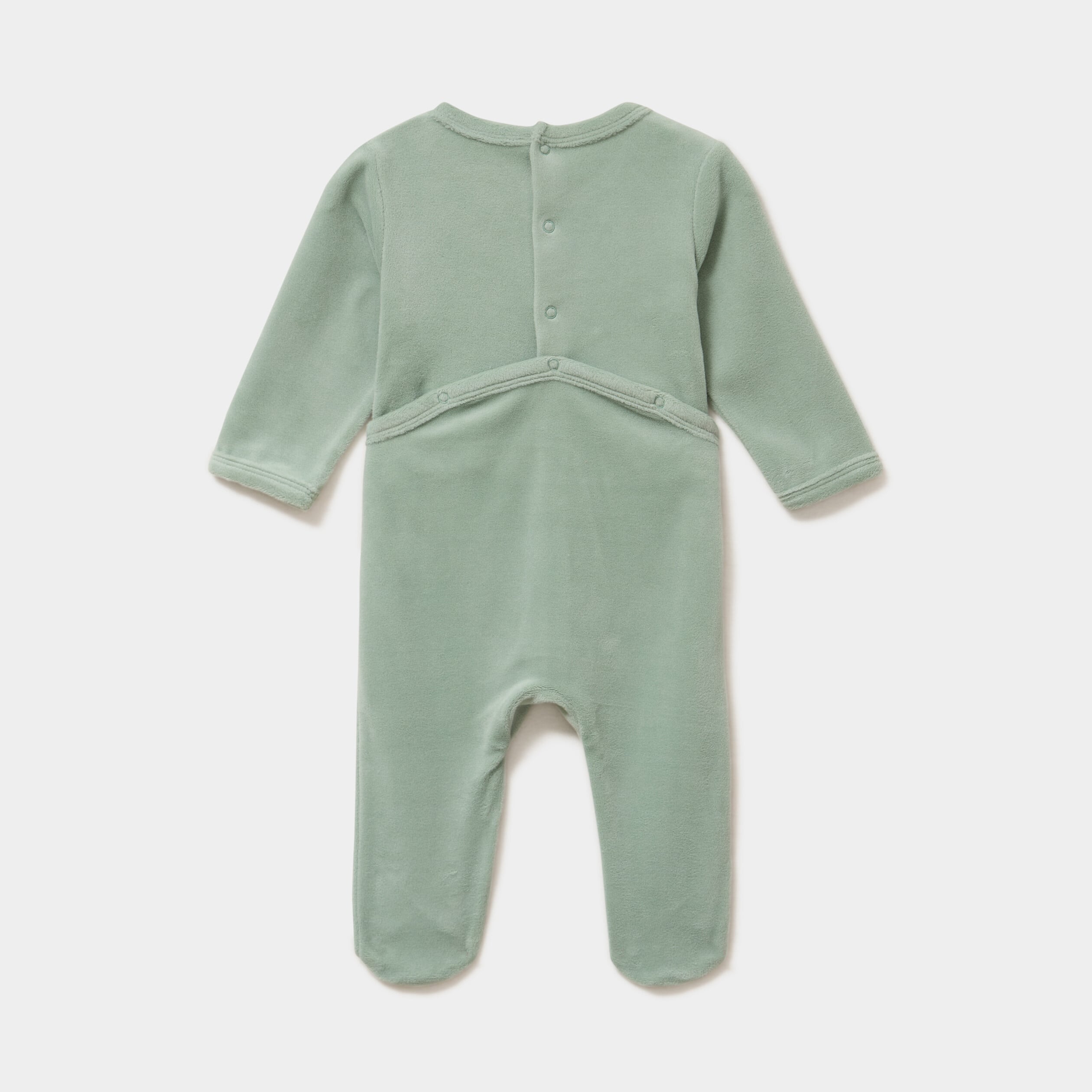 Dors-bien effet velours manches longues vert b&eacute;b&eacute;