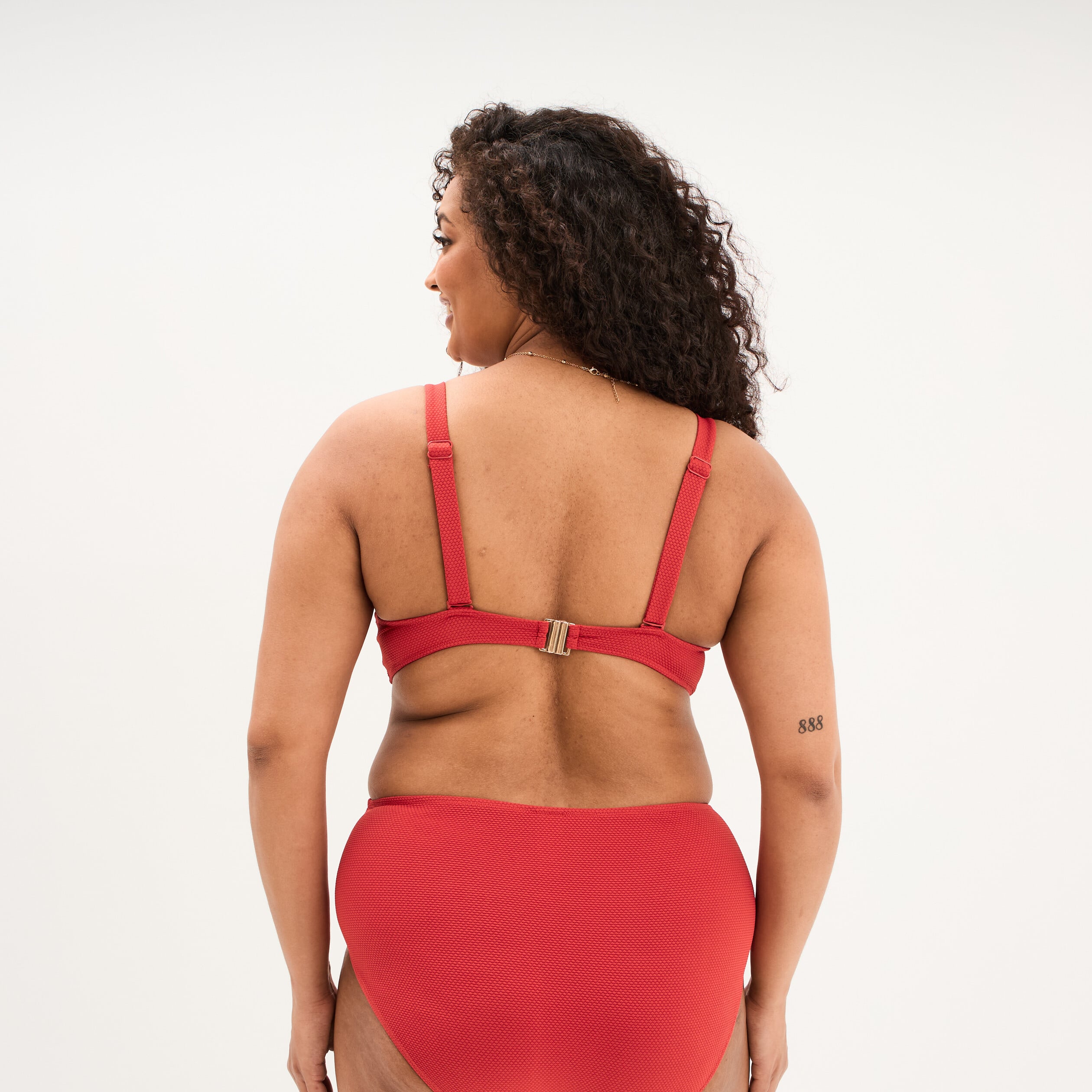 Haut de maillot de bain bandeau crois&eacute; rouge femme grande taille