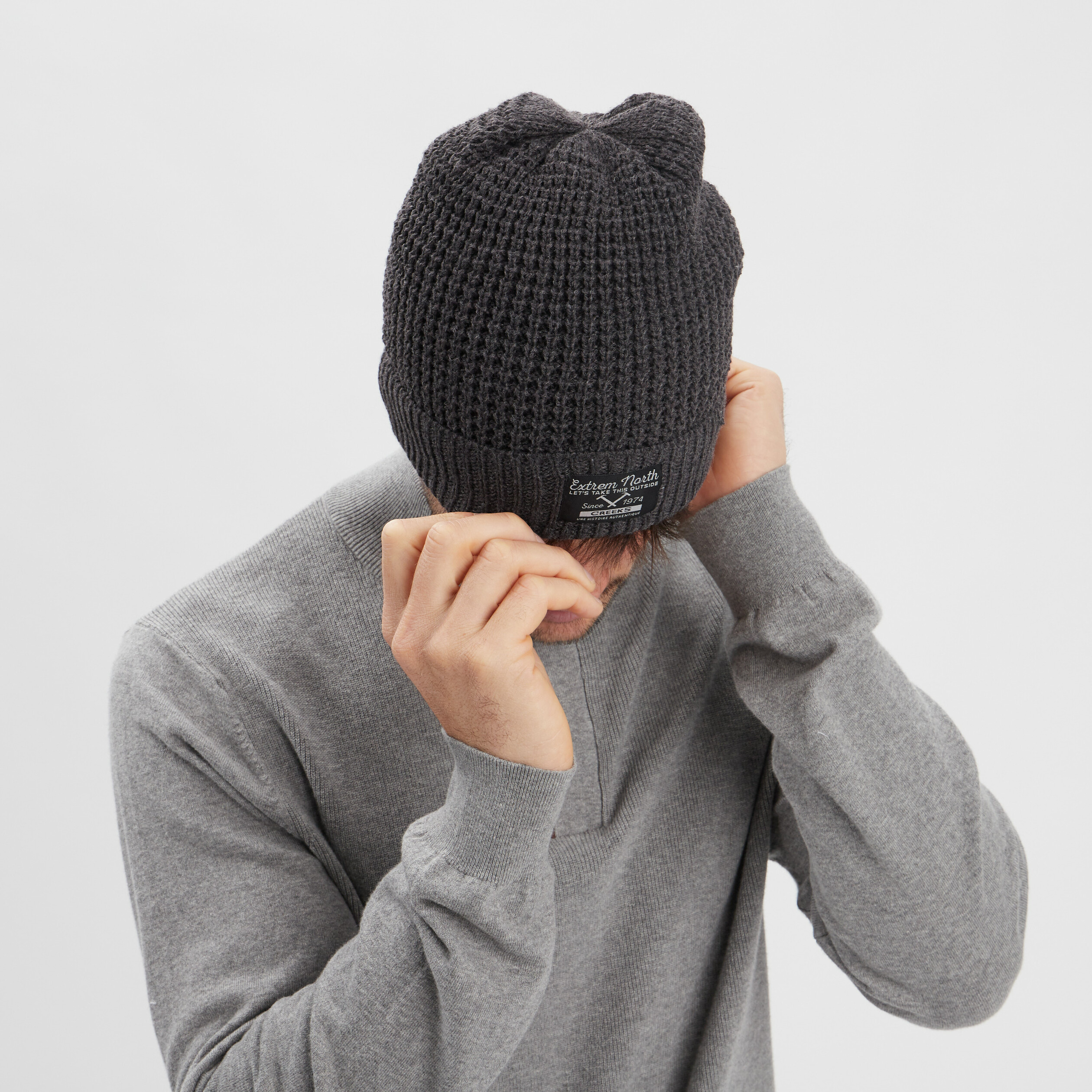 Bonnet Creeks gris foncé homme