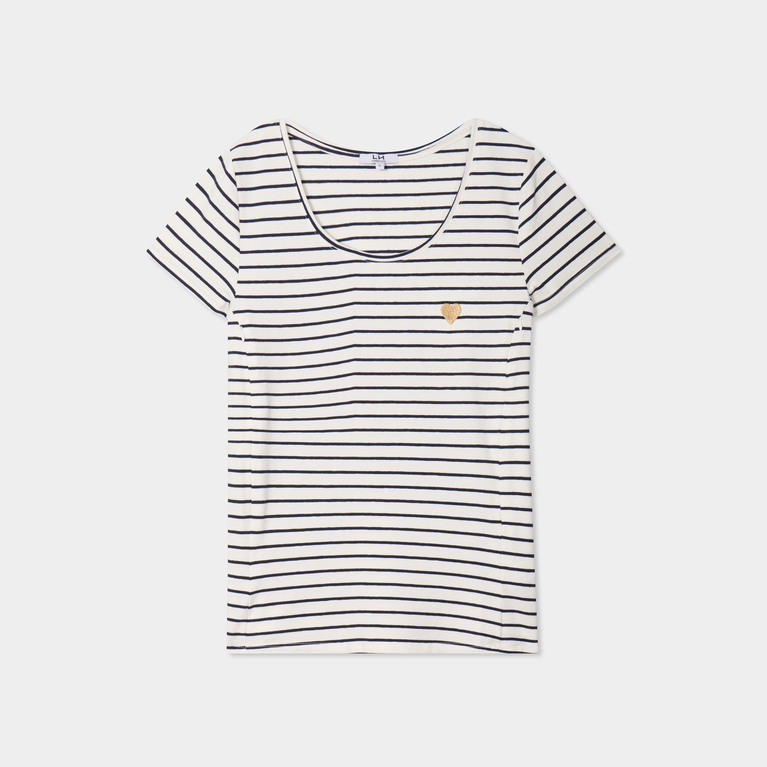 t shirt allaitement manches courtes ecru femmemater T-shirt allaitement manches courtes ecru femme maternité