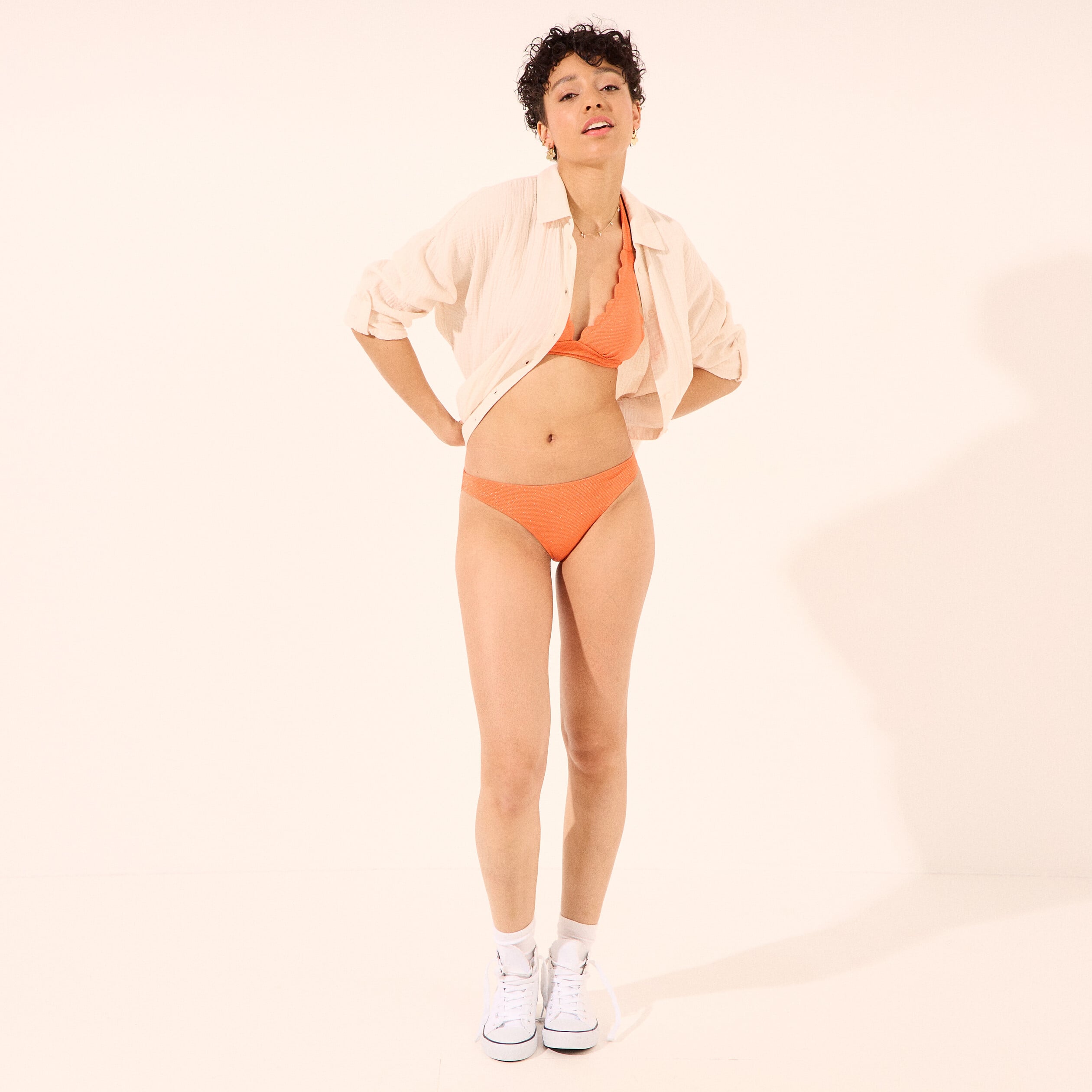 Bas de maillot de bain orange femme