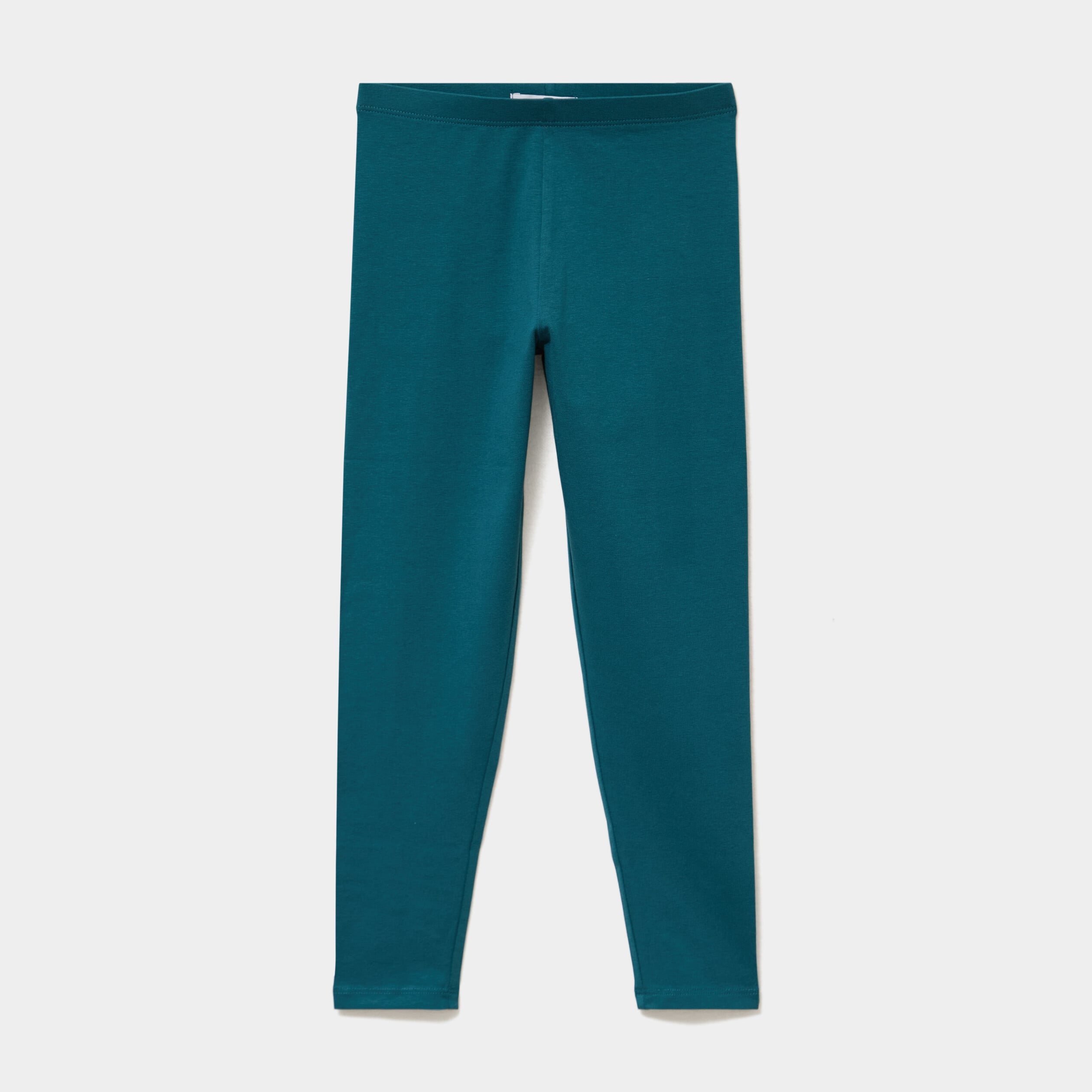 Legging long coton taille &eacute;lastiqu&eacute;e vert fonc&eacute; fille