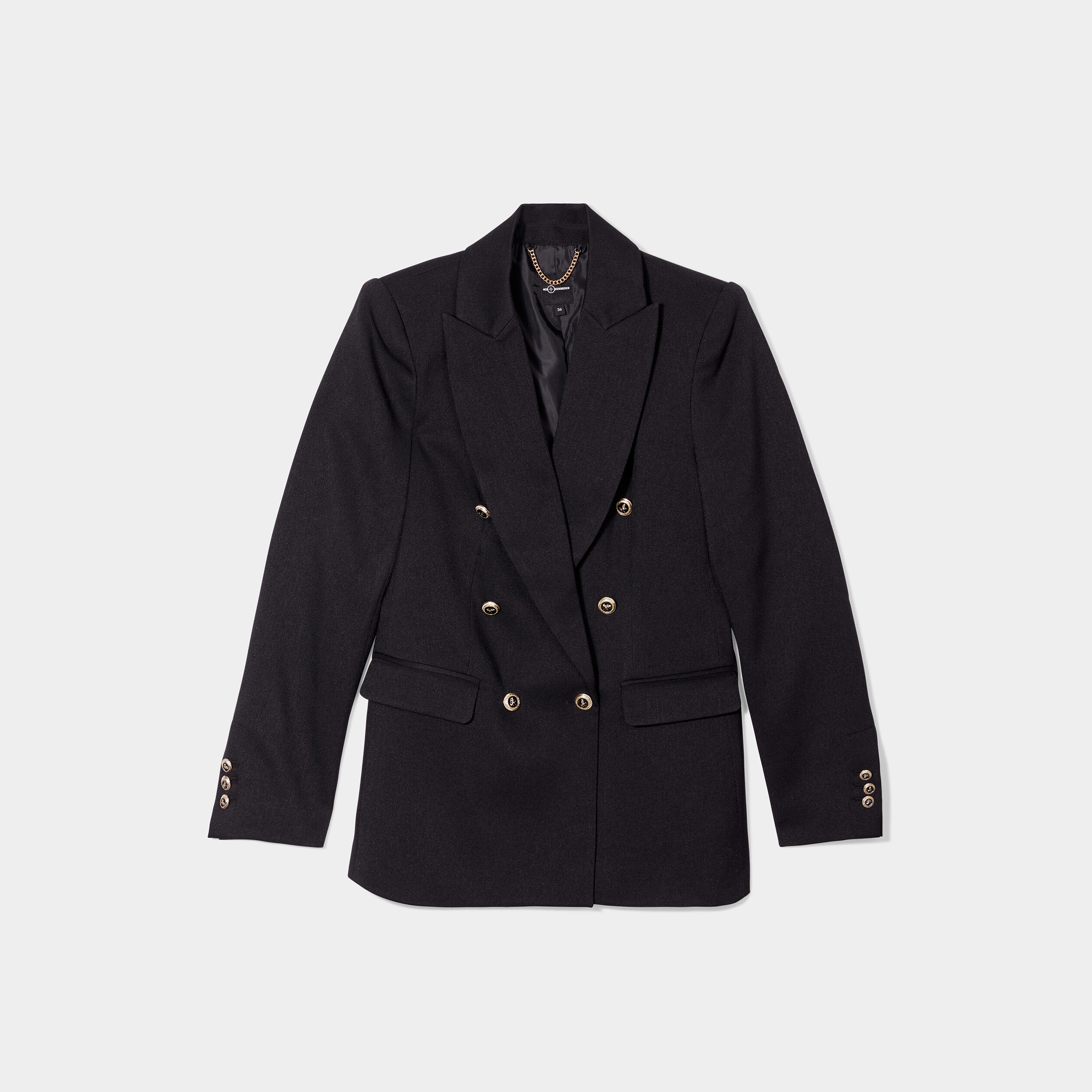 Veste blazer double boutonnage noir femme