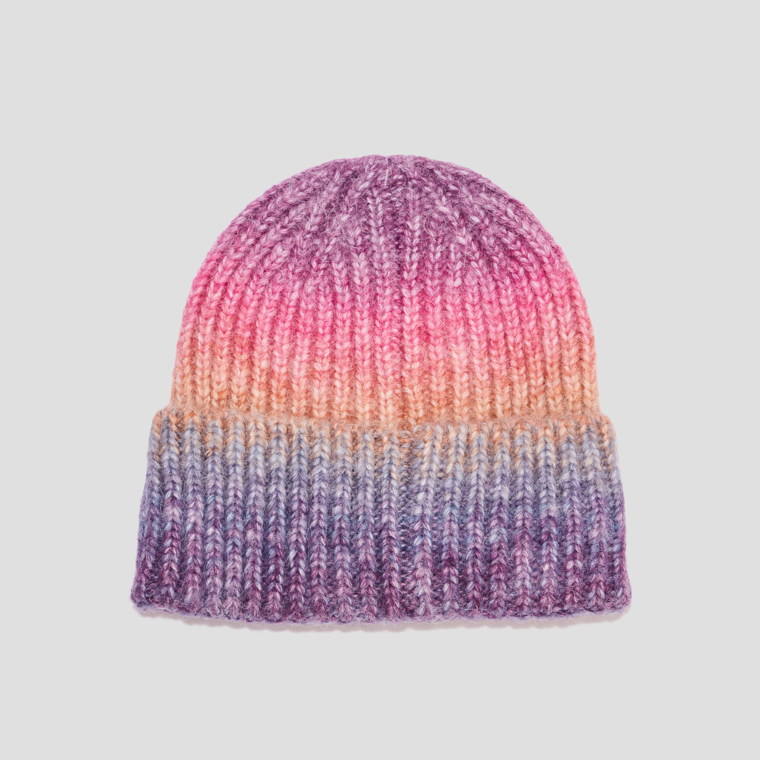 Bonnet tricoté multicolore femme