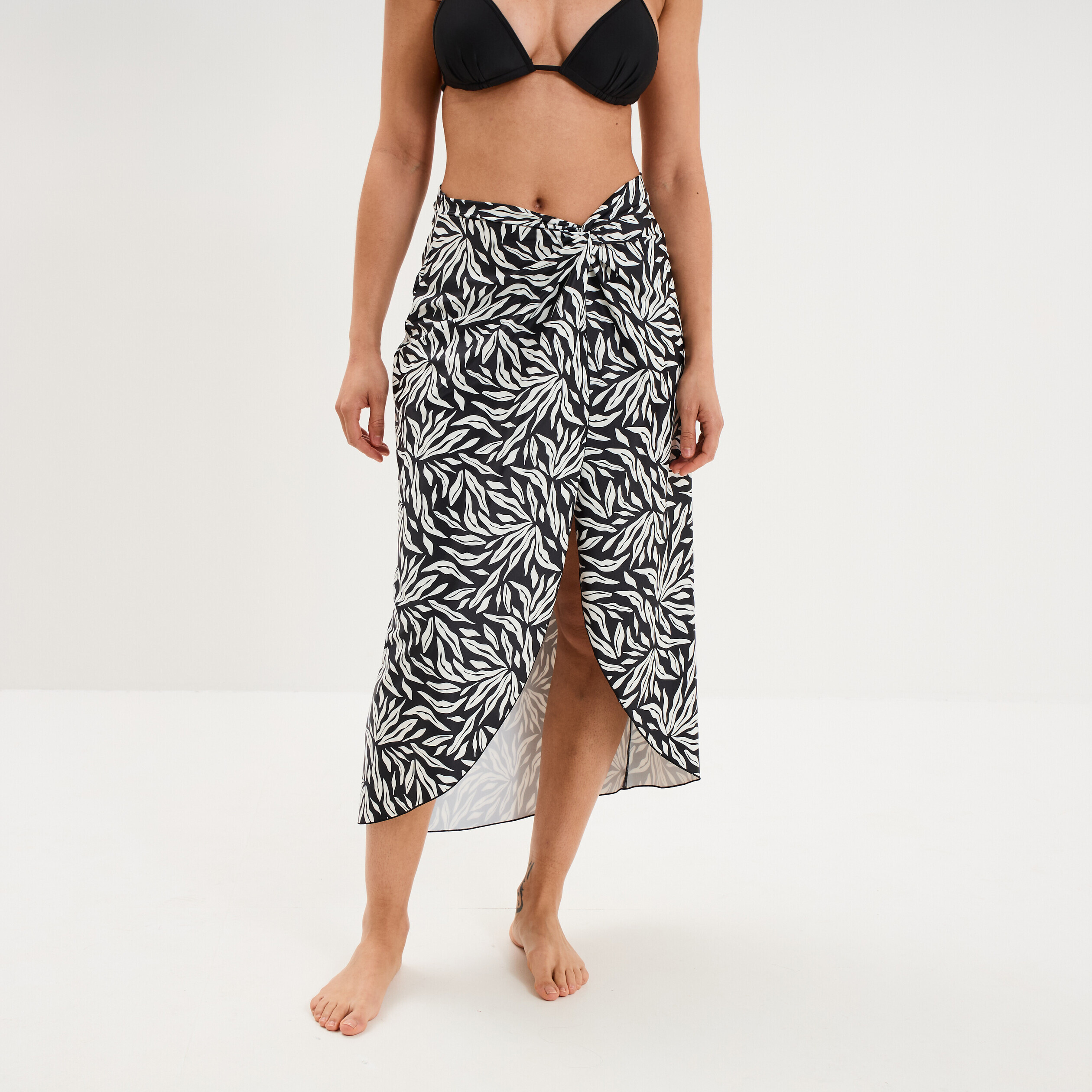 Jupe par&eacute;o de plage noir femme