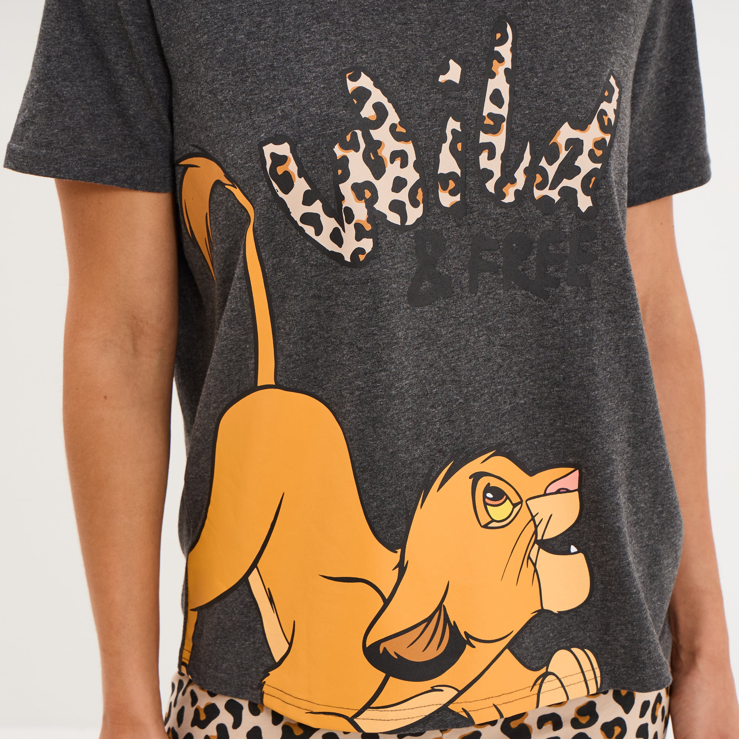 Ensemble pyjama legging Roi Lion Simba gris fonc&eacute; femme