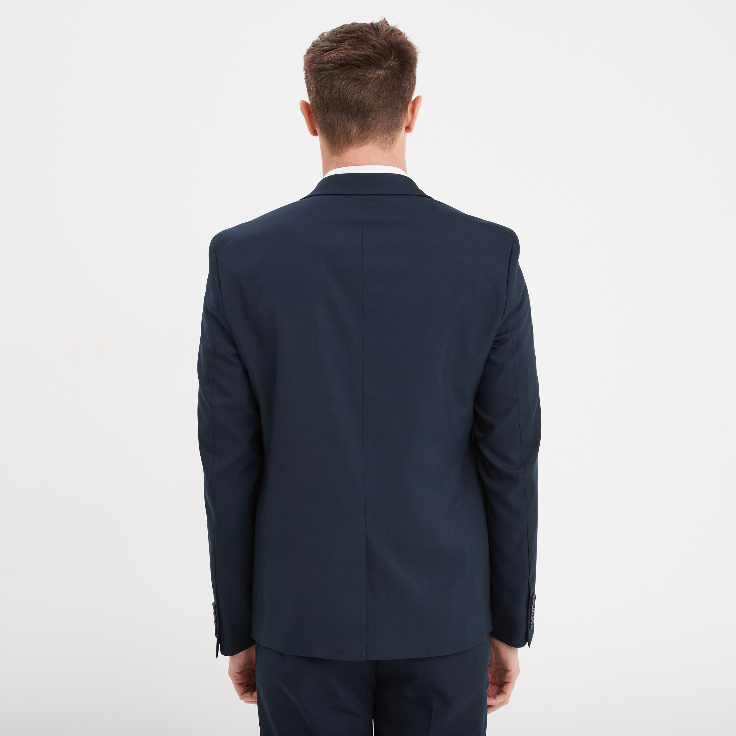 Veste de costume droite ajust&eacute;e bleu marine homme