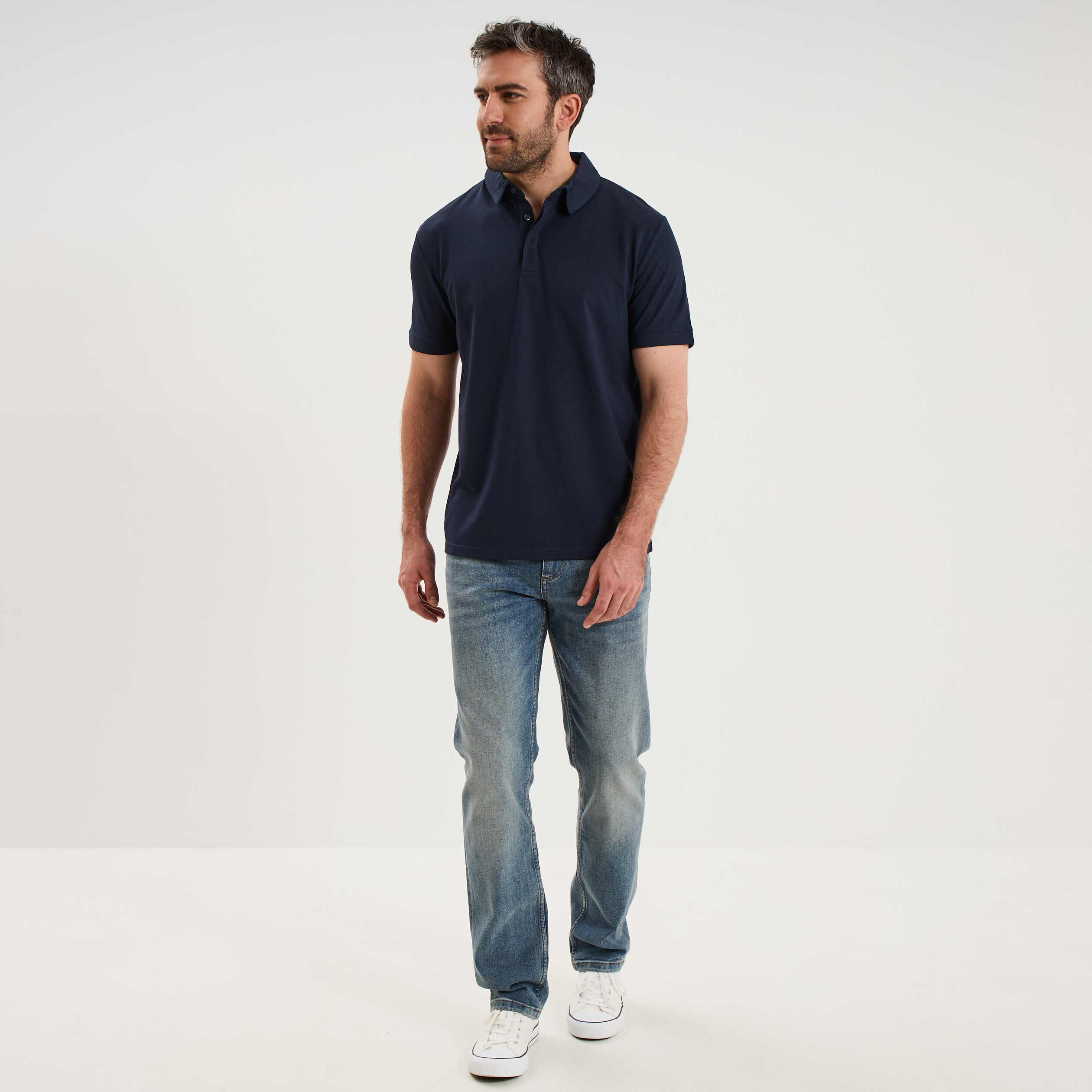 Polo manches courtes bleu p&eacute;trole homme