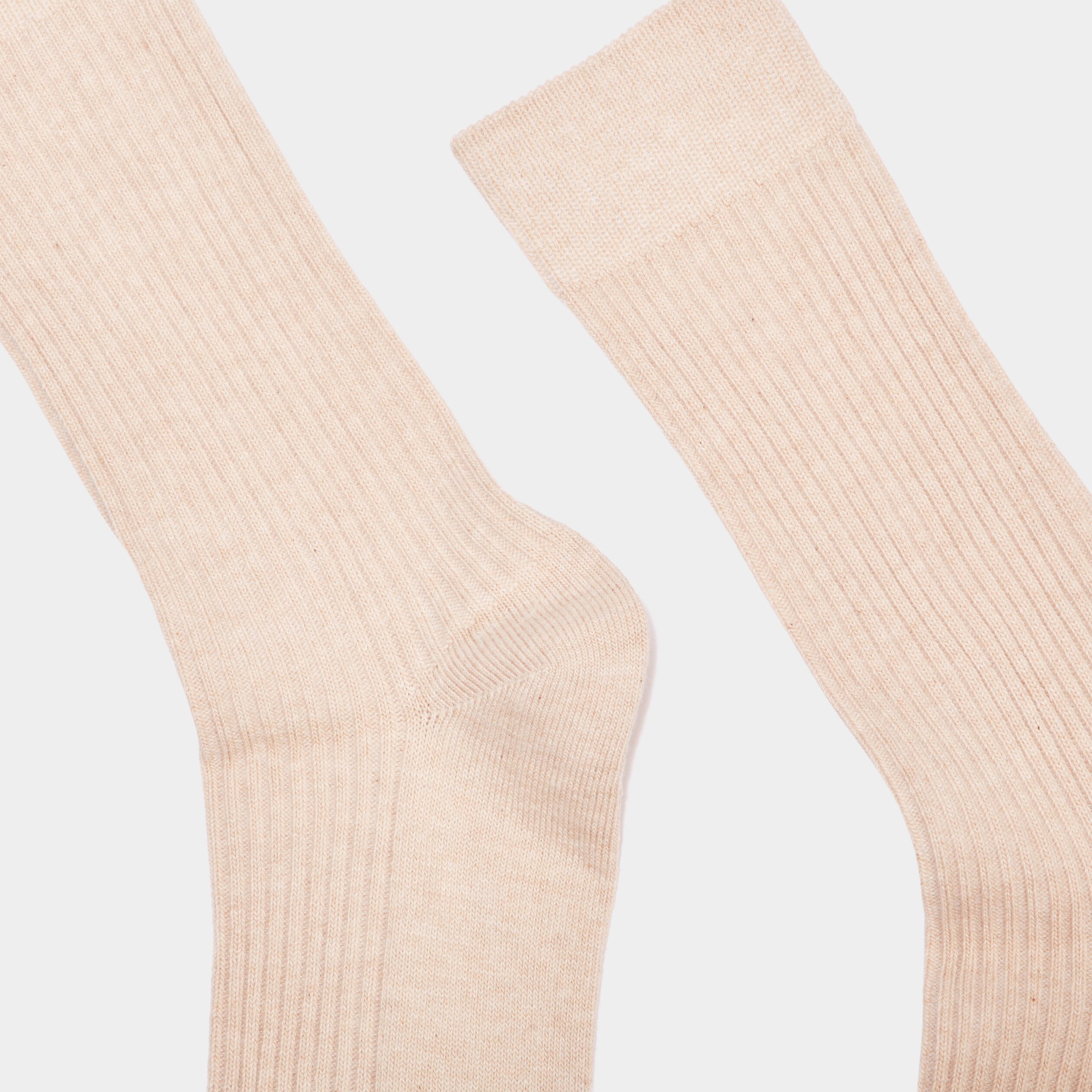 lot 2 paires chaussettes cotelees beige homme Lot 2 paires chaussettes côtelées beige homme
