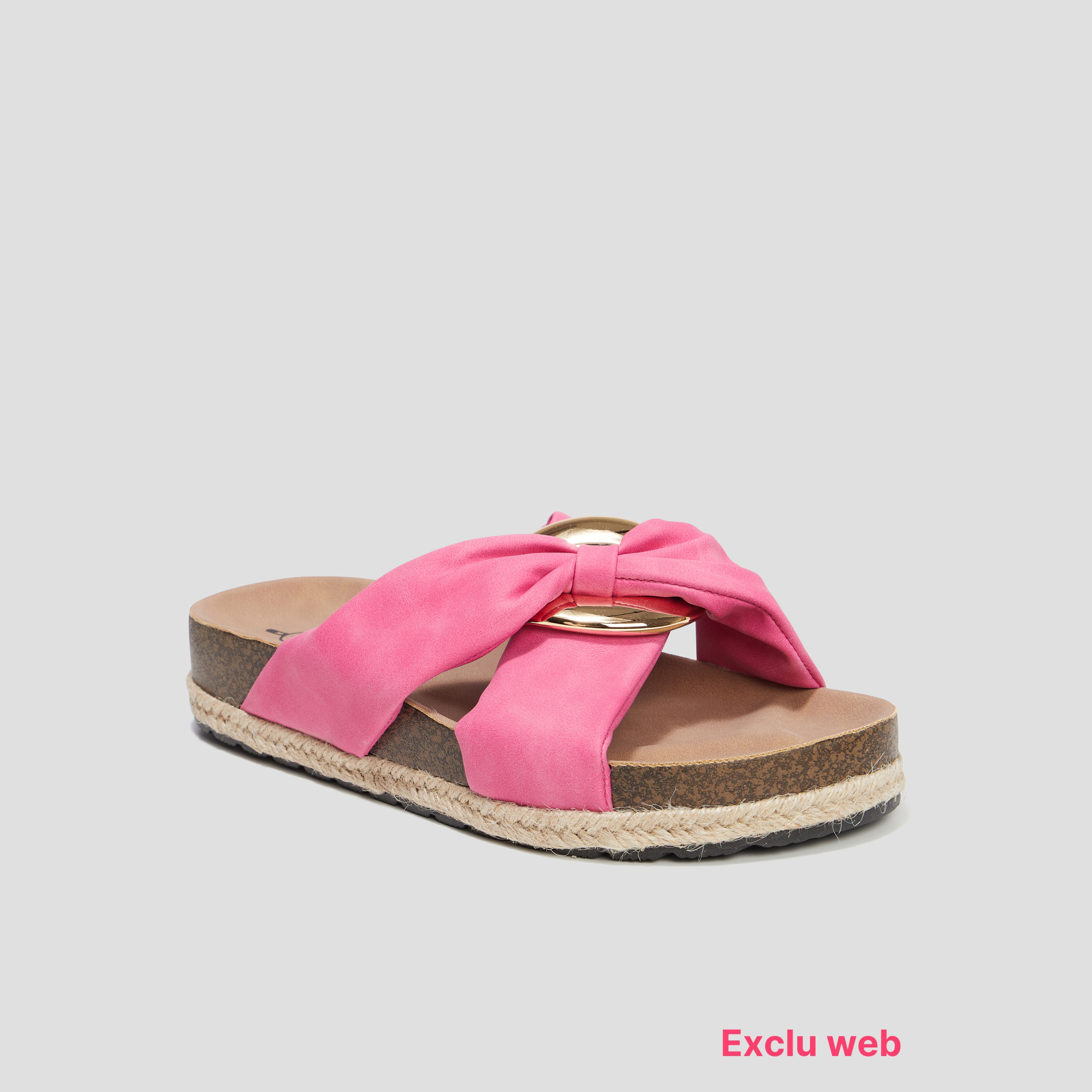 Mules plates brides nouées Mosquitos rose femme