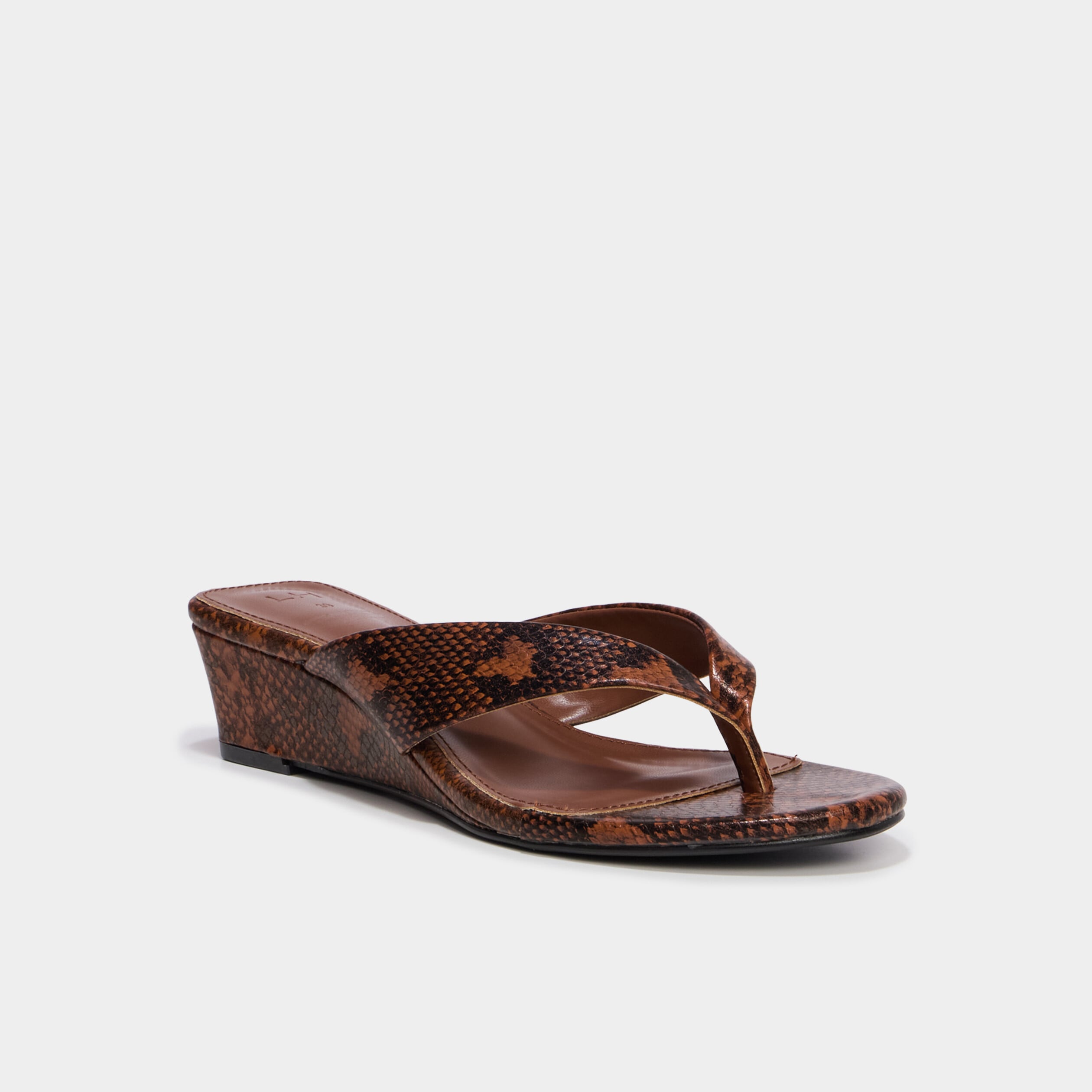 Mules &agrave; talons compens&eacute;s marron femme