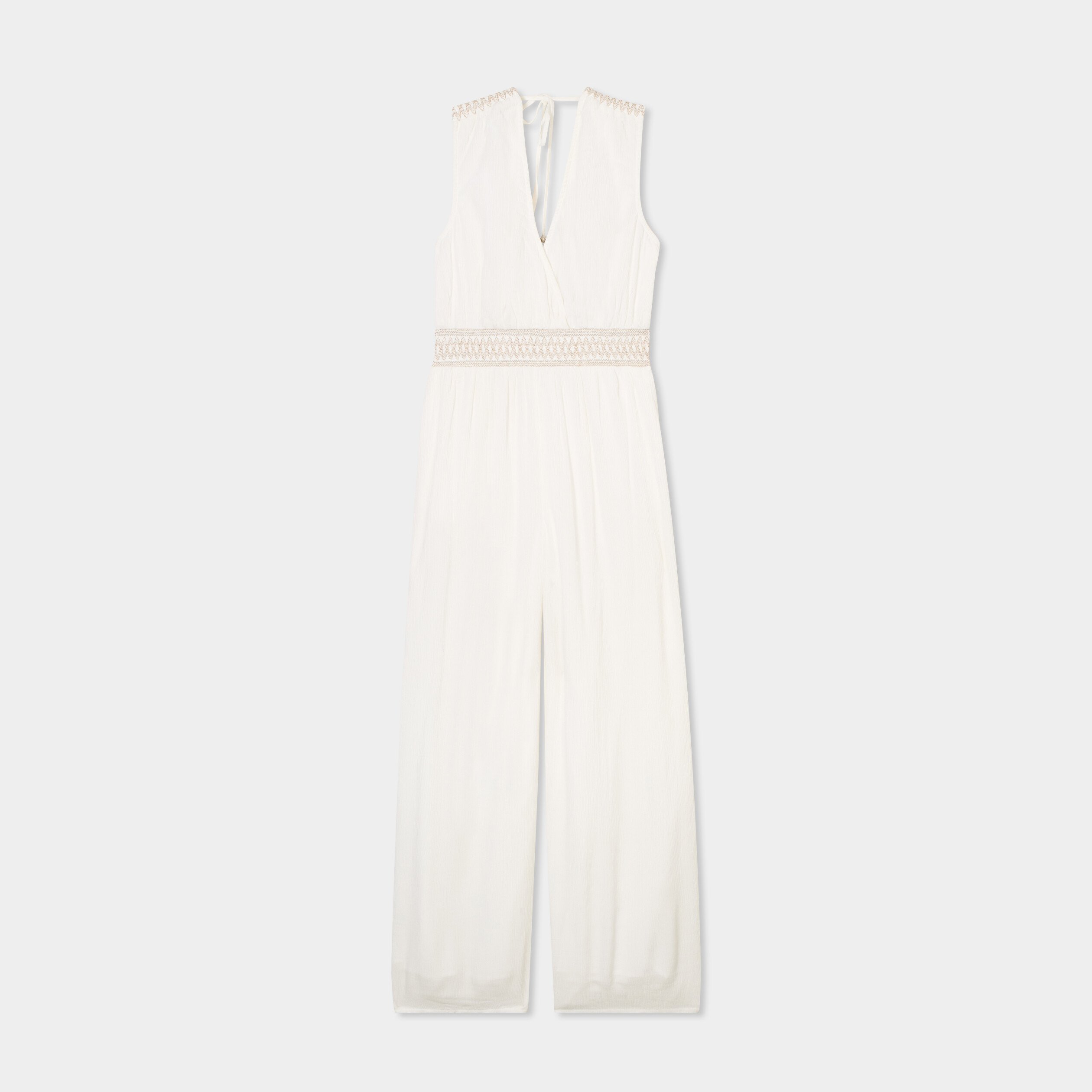 combinaison pantalon dos en v blanc femme Combinaison pantalon dos en V blanc femme