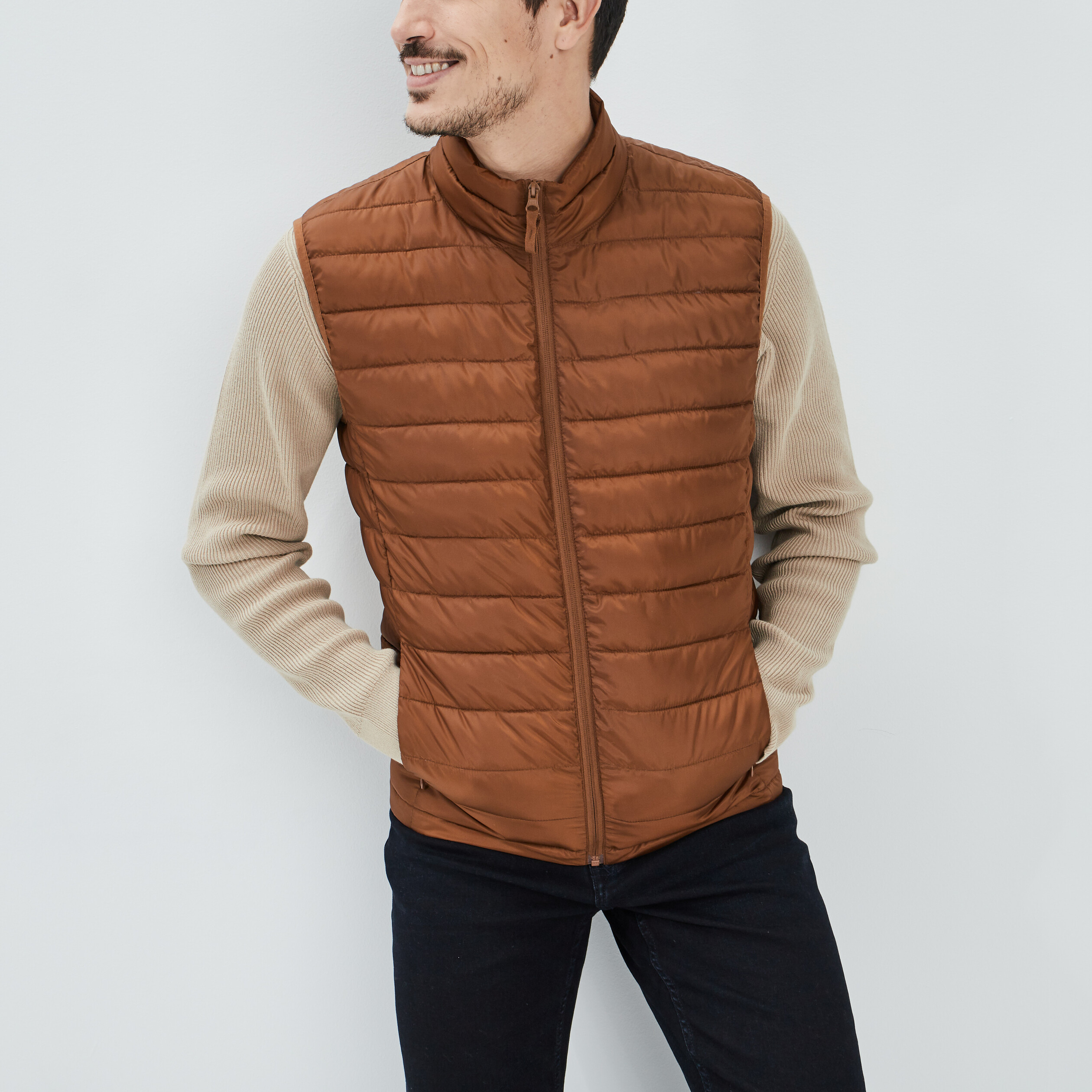 Doudoune sans manche top camel homme