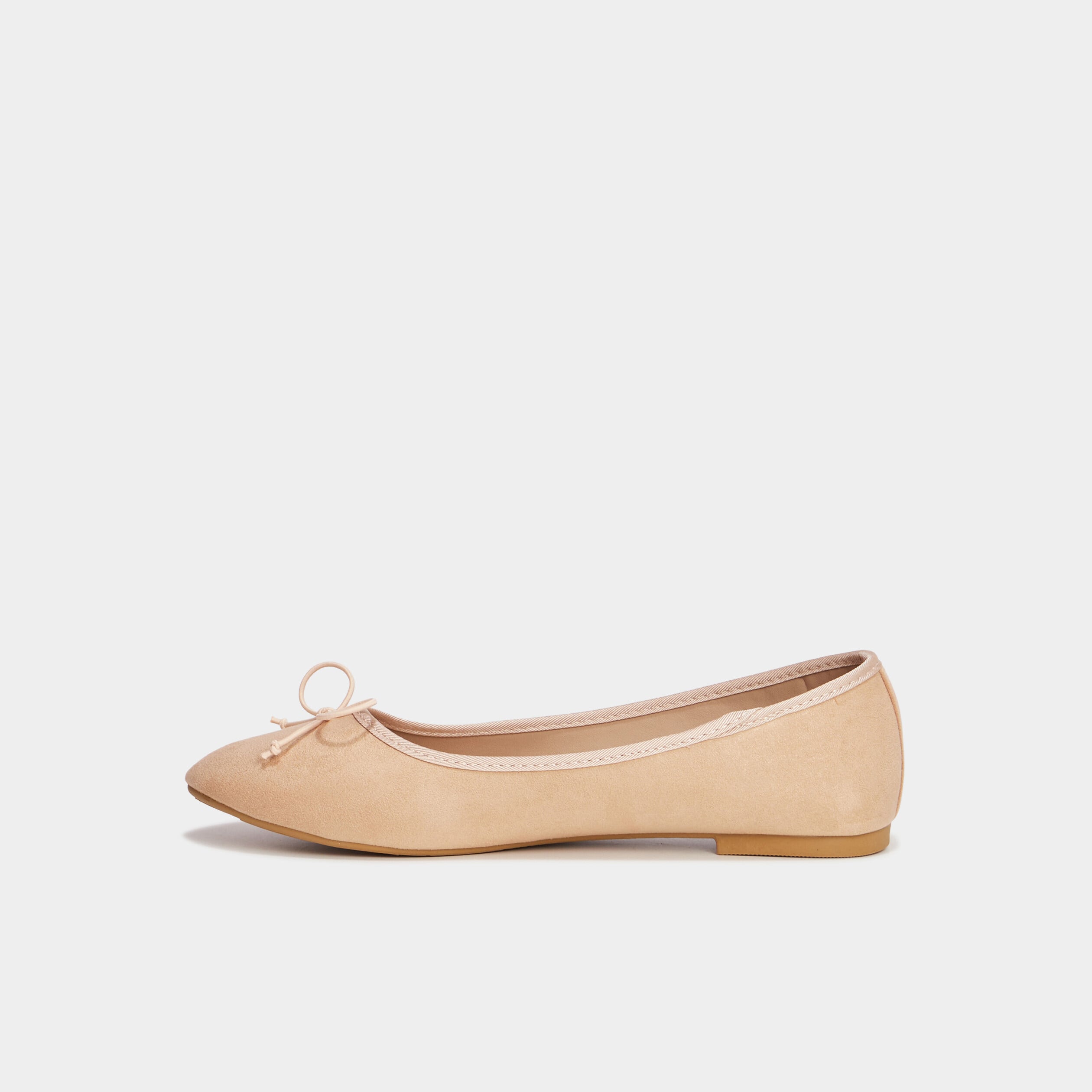 Ballerines plates avec noeuds sable femme
