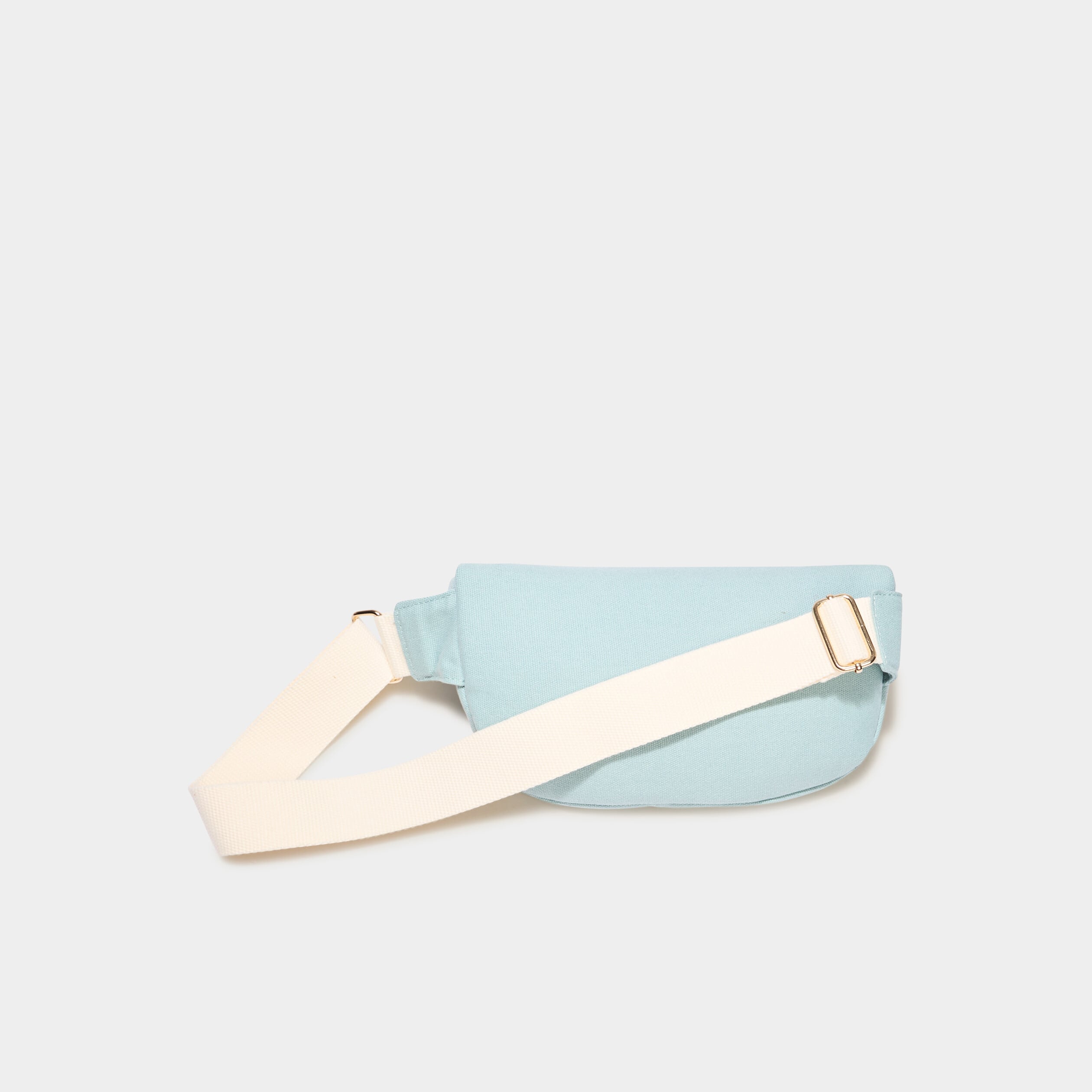 Sac banane bandouli&egrave;re en toile canvas vert pastel femme