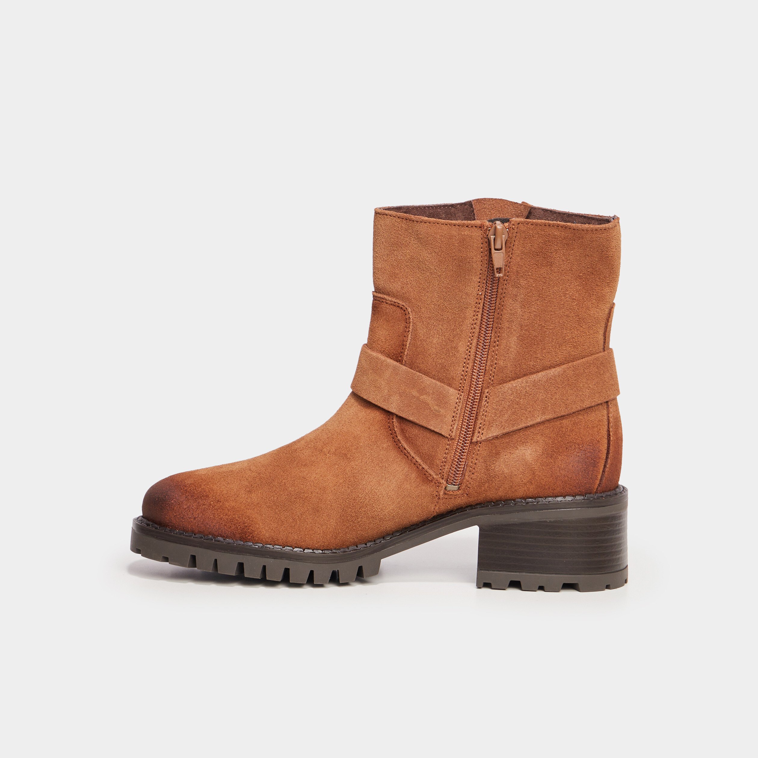 bottines crantees en cuir creeks marron femme Bottines crantées en cuir Creeks marron femme