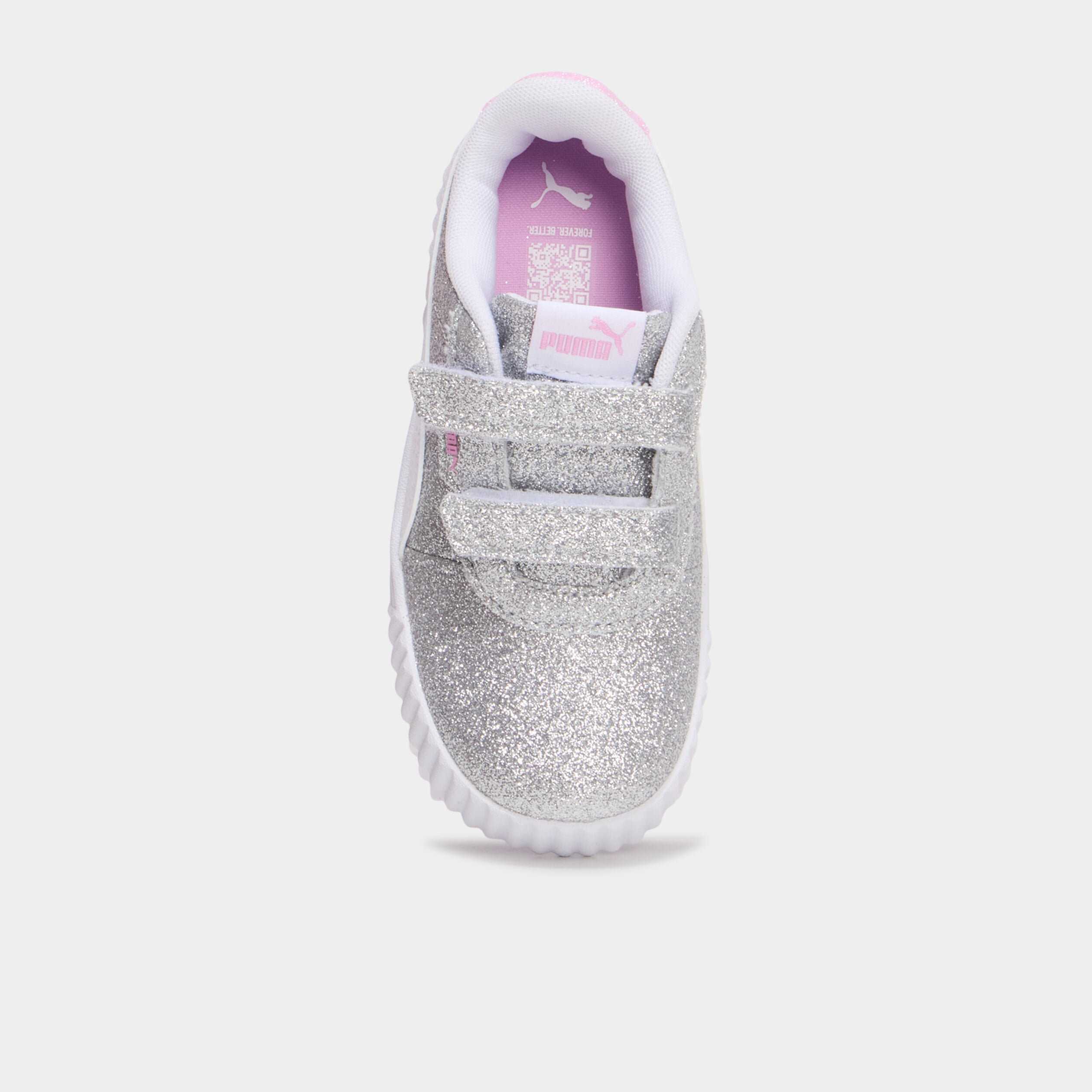 Baskets &agrave; scratchs et paillettes Puma gris argent fille