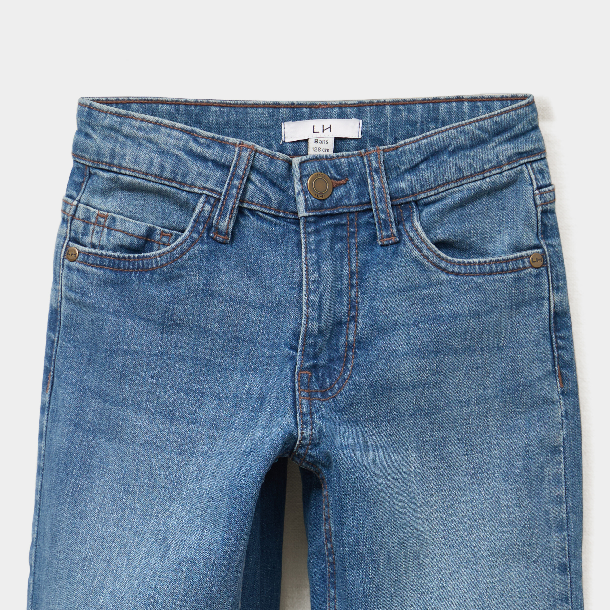 jeans regular 5 poches coton denim stone garcon Jeans regular 5 poches coton denim stone garçon