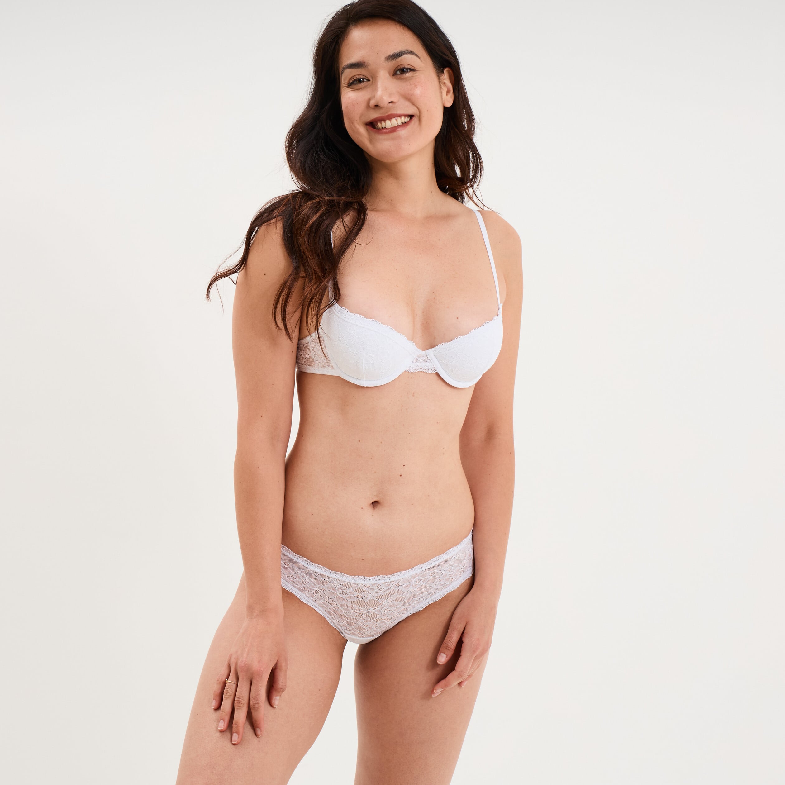 Shorty en dentelle blanc femme