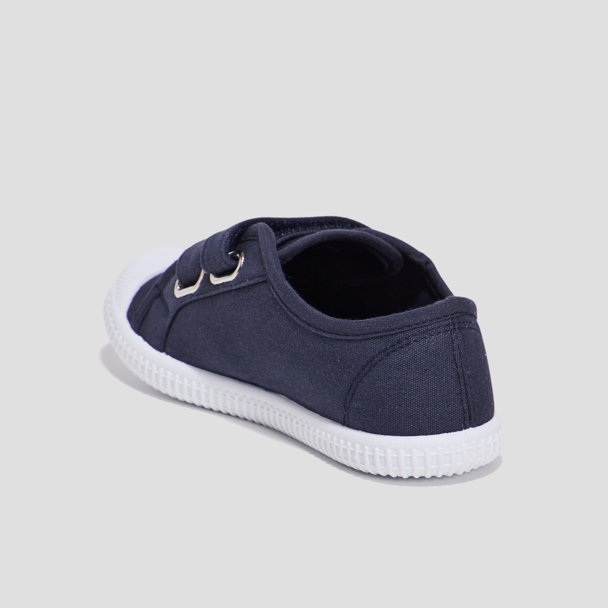 Tennis en toile bout renforc&eacute; &agrave; scratchs bleu marine gar&ccedil;on