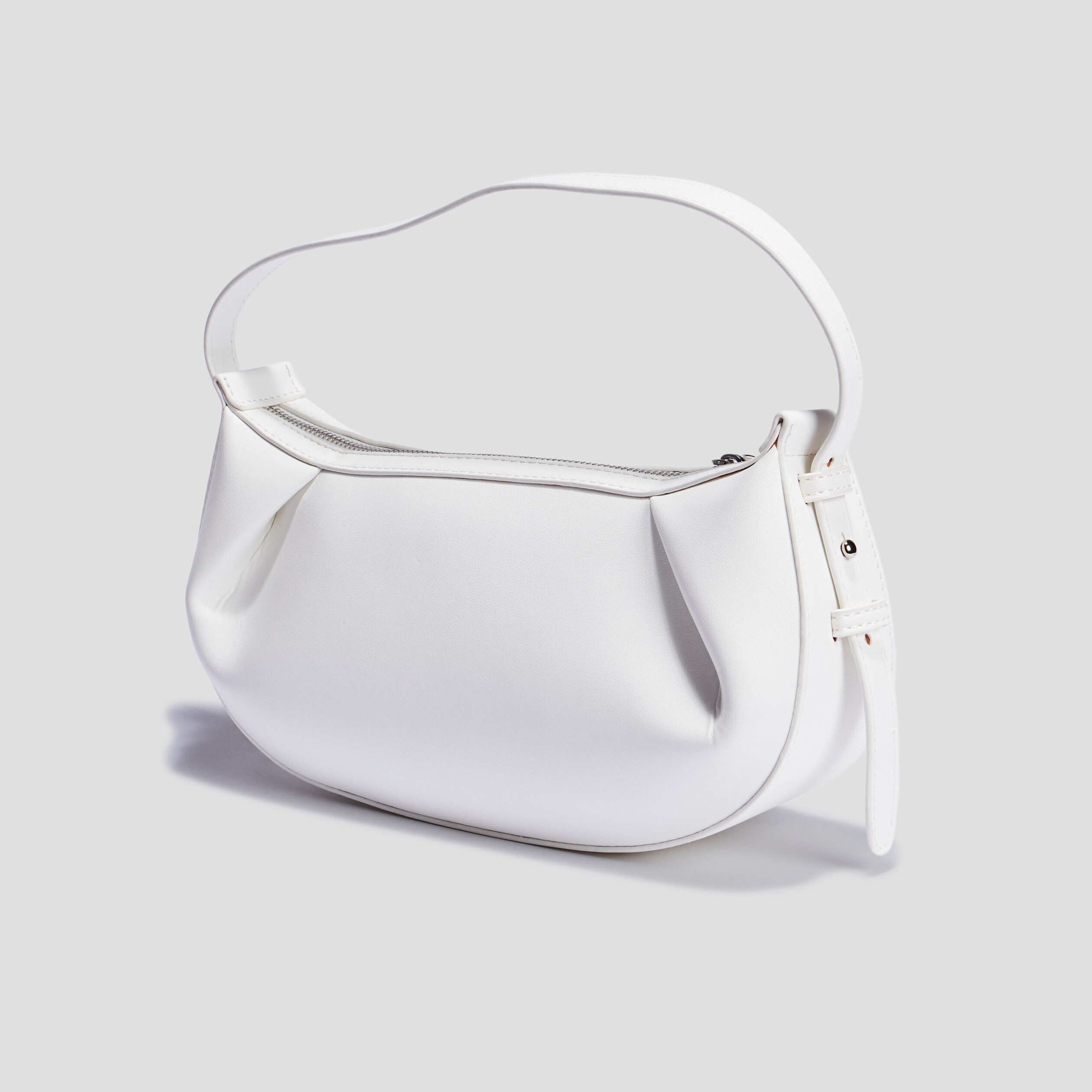 Sac baguette avec détail bijou blanc femme