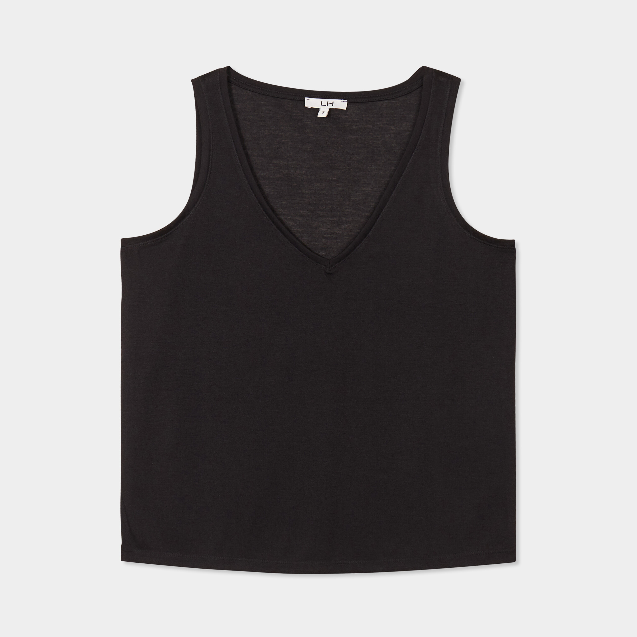 debardeur col en v noir femme Débardeur col en V noir femme