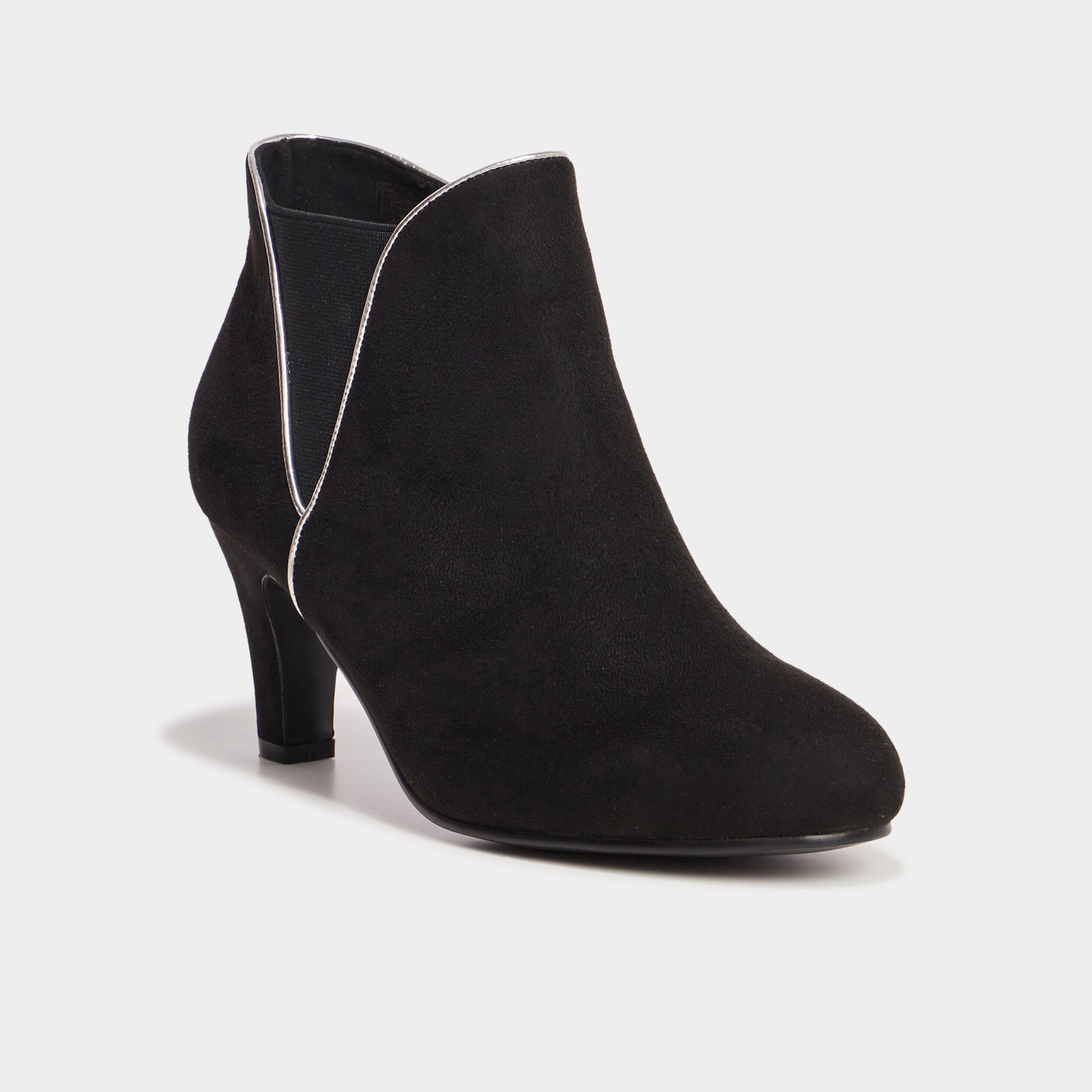 Bottines aspect daim &agrave; talons noir femme