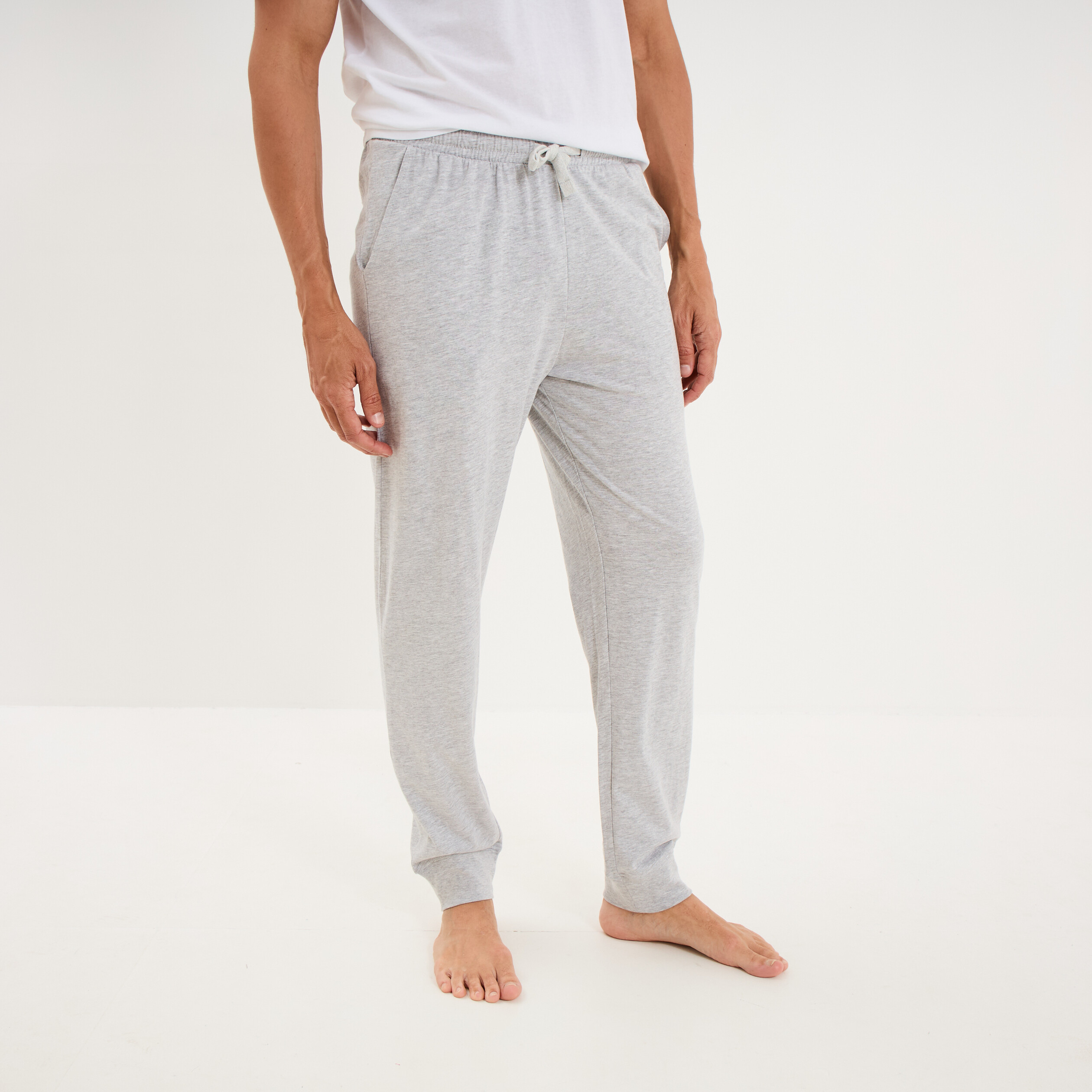 Lot 2 pantalons de pyjama coton gris homme