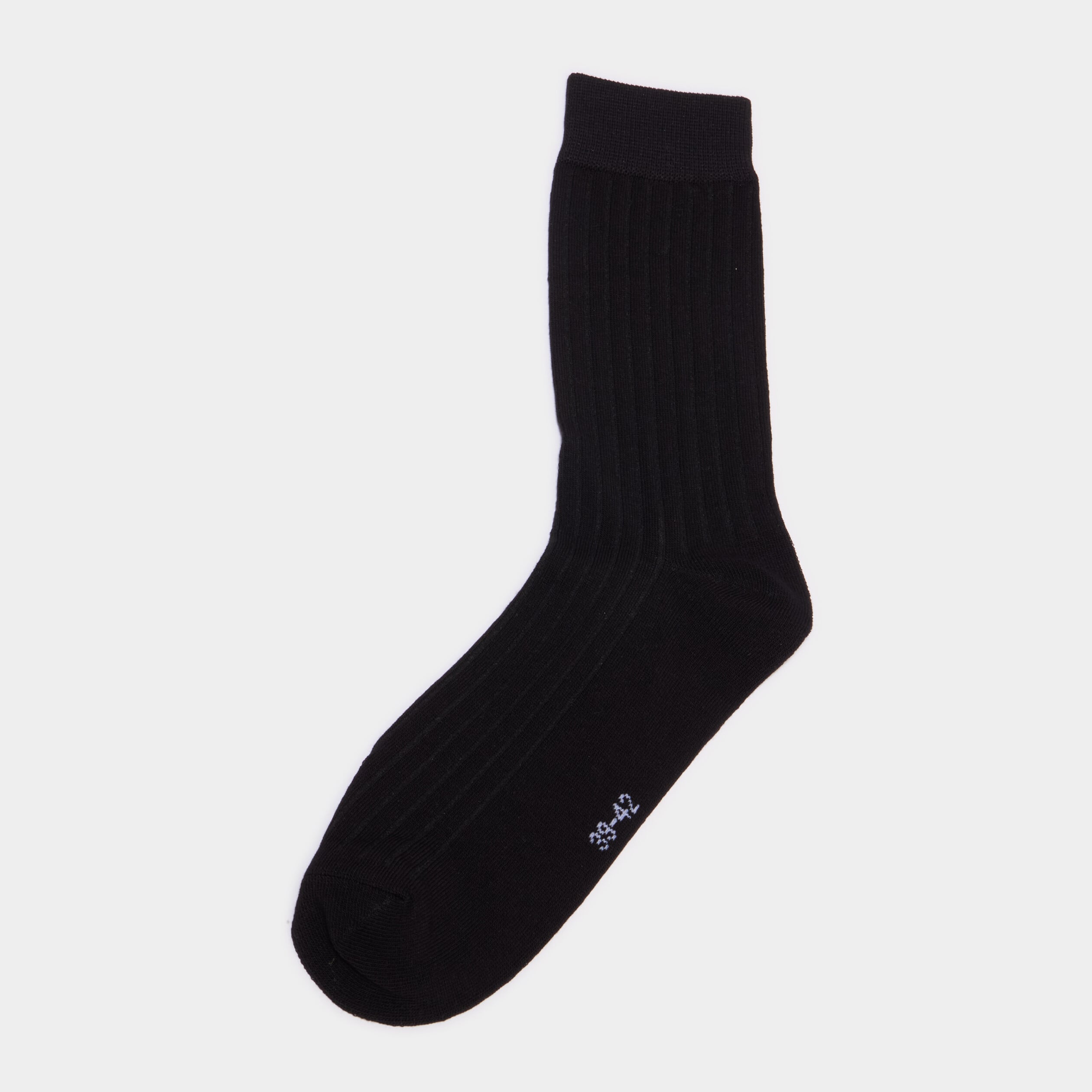 Lot 5 paires chaussettes c&ocirc;tel&eacute;es noir homme