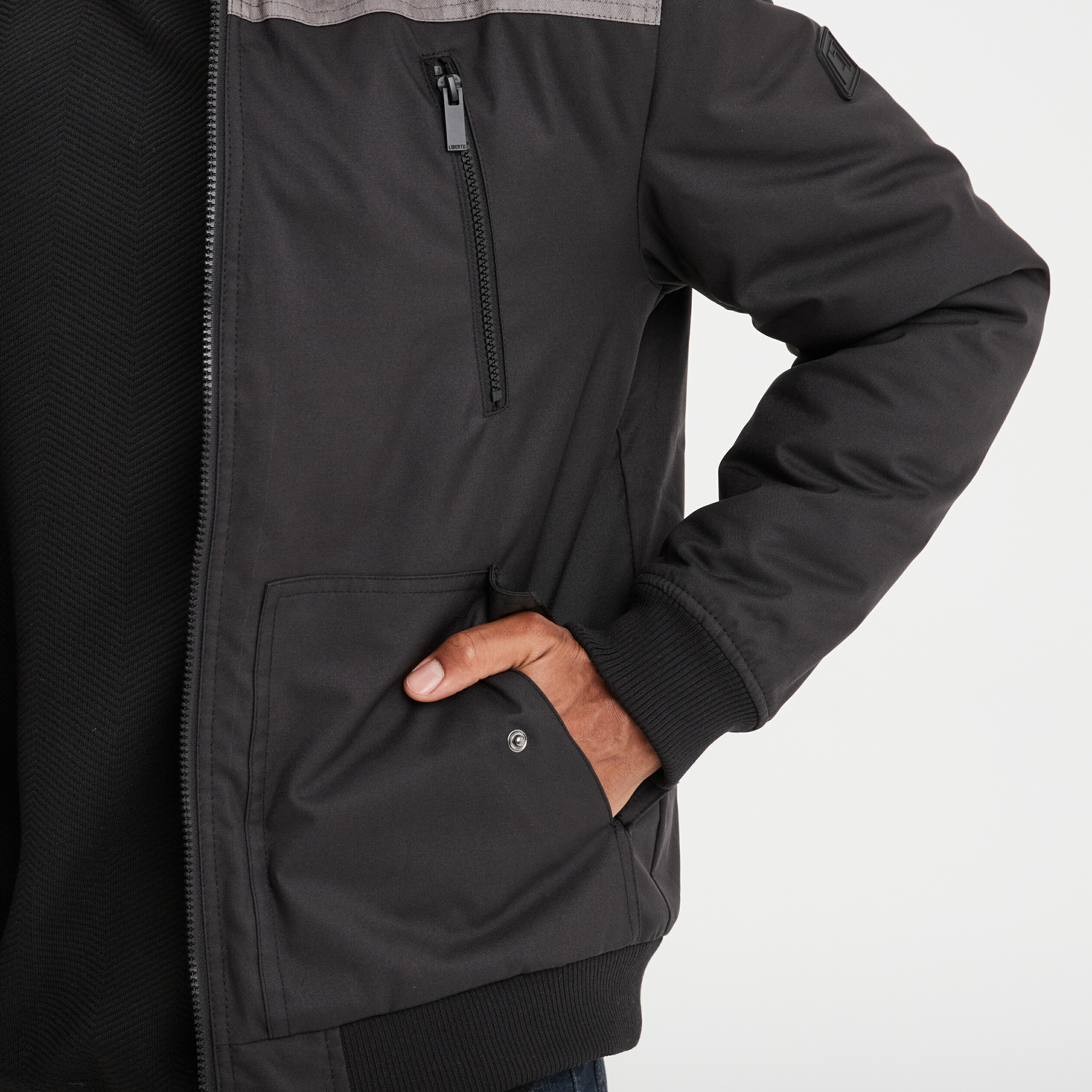 blouson deperlant zippe capuche liberto noir homme Blouson déperlant zippé capuche Liberto noir homme