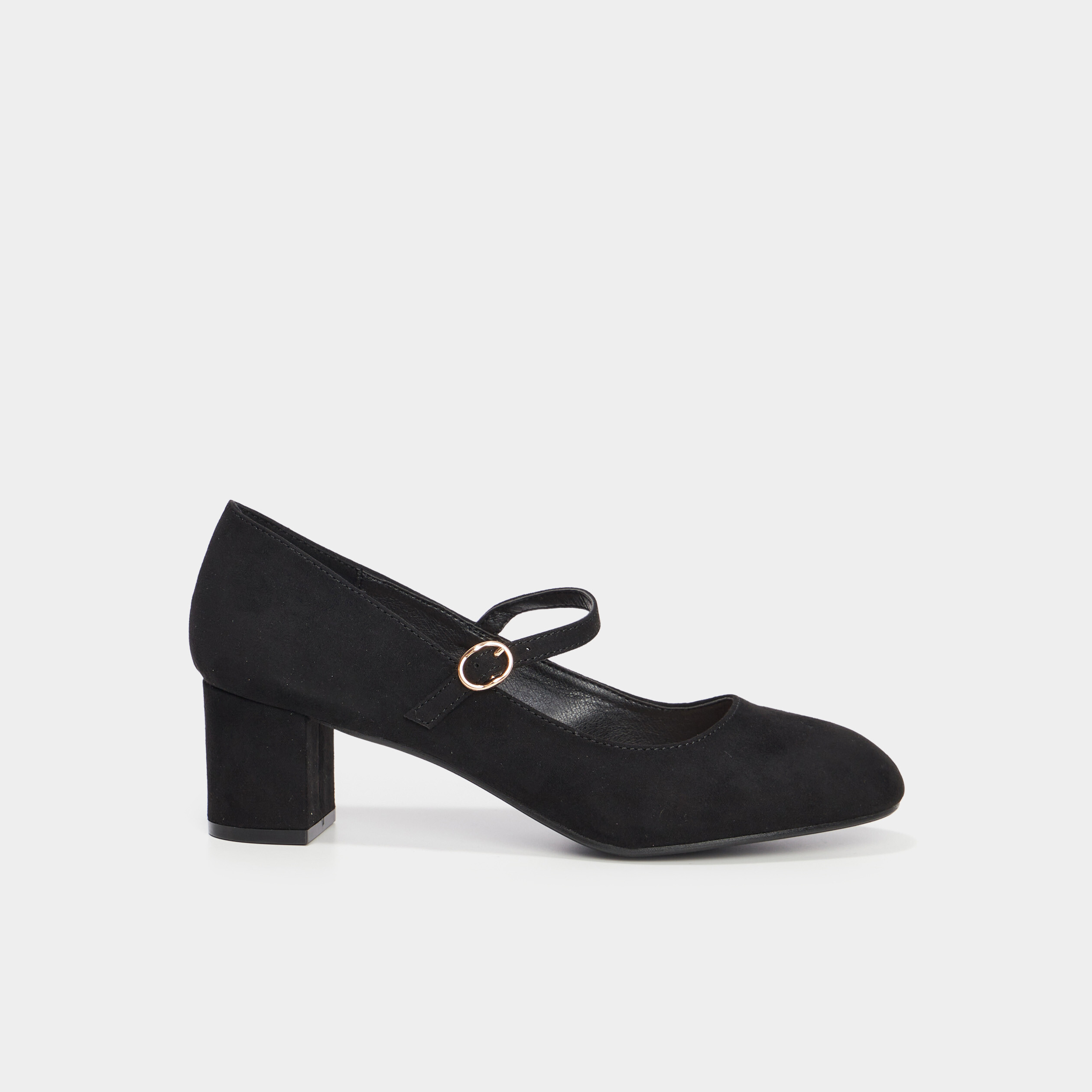 Escarpins &agrave; bride talons carr&eacute;s noir femme