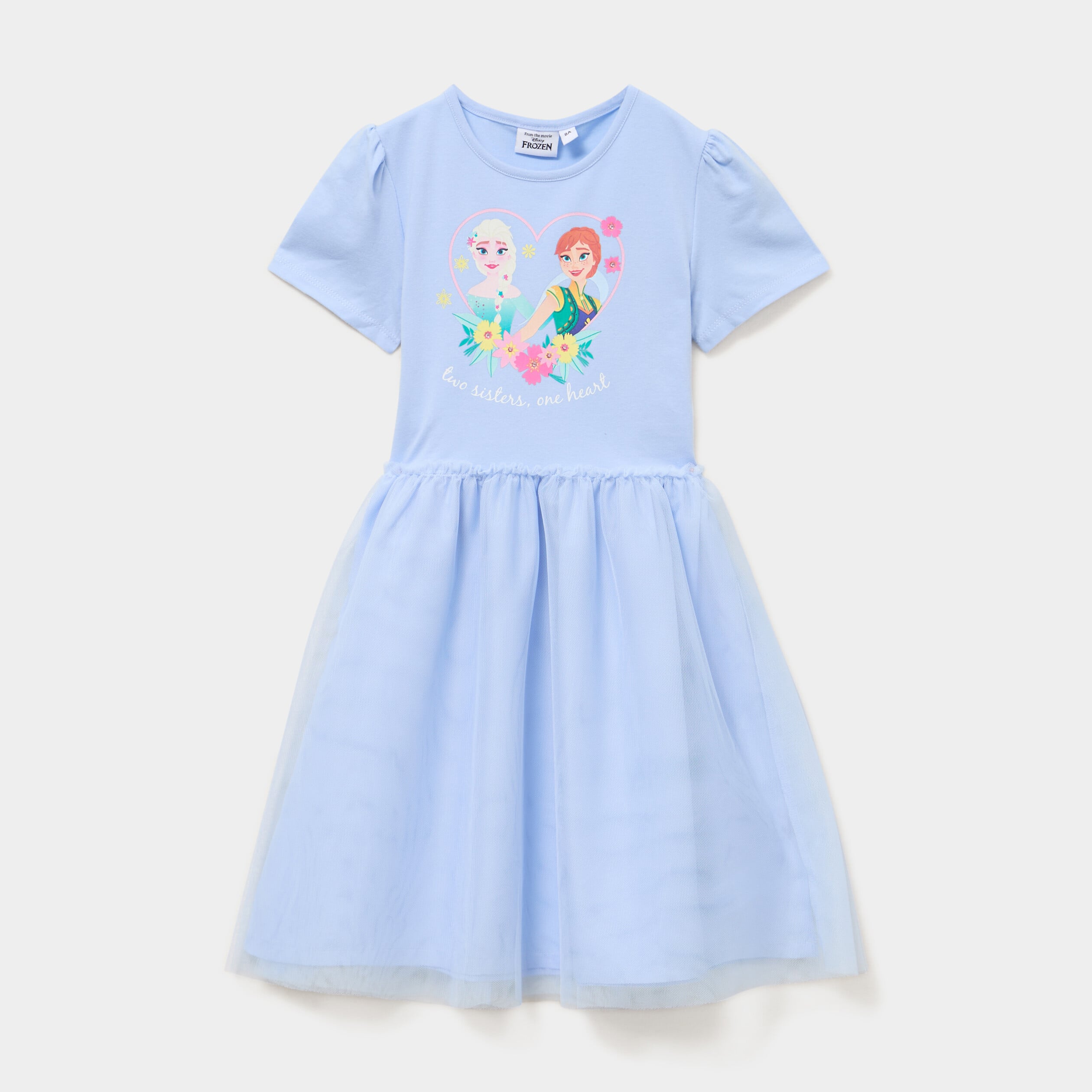 Robe bas tulle Reine des neiges bleu ciel fille