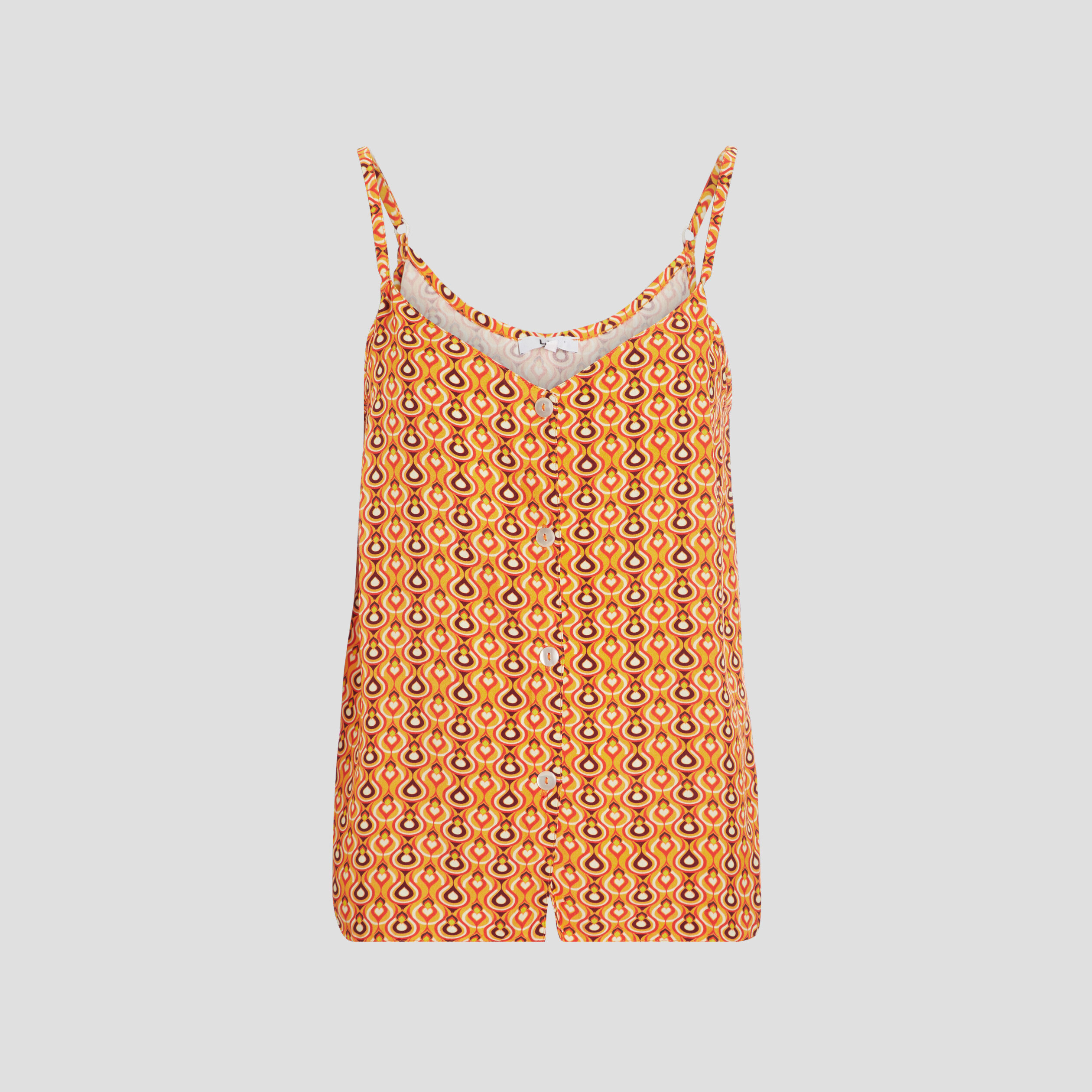 Caraco bretelles fines orange femme