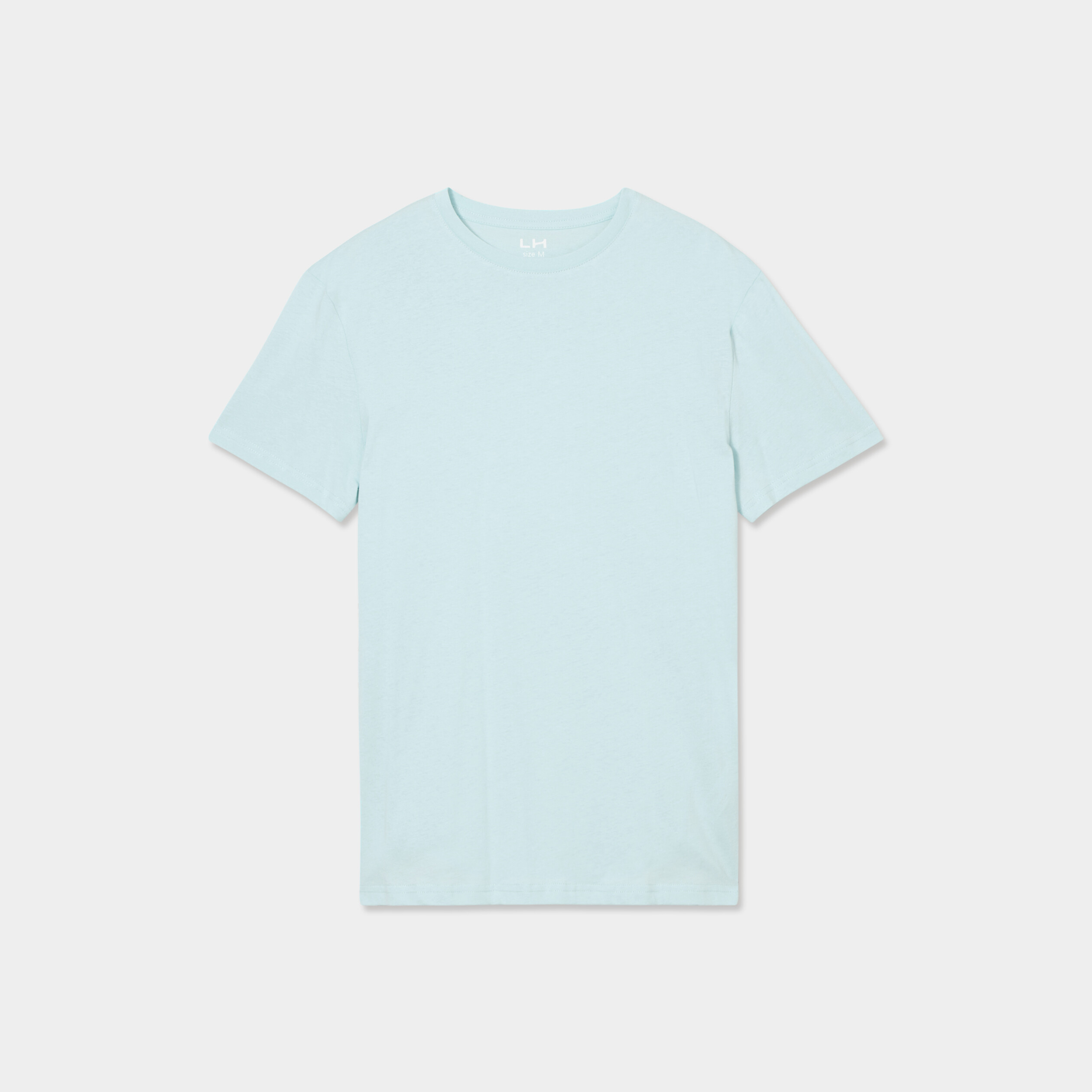 T-shirt droit en coton manches courtes bleu turquoise homme