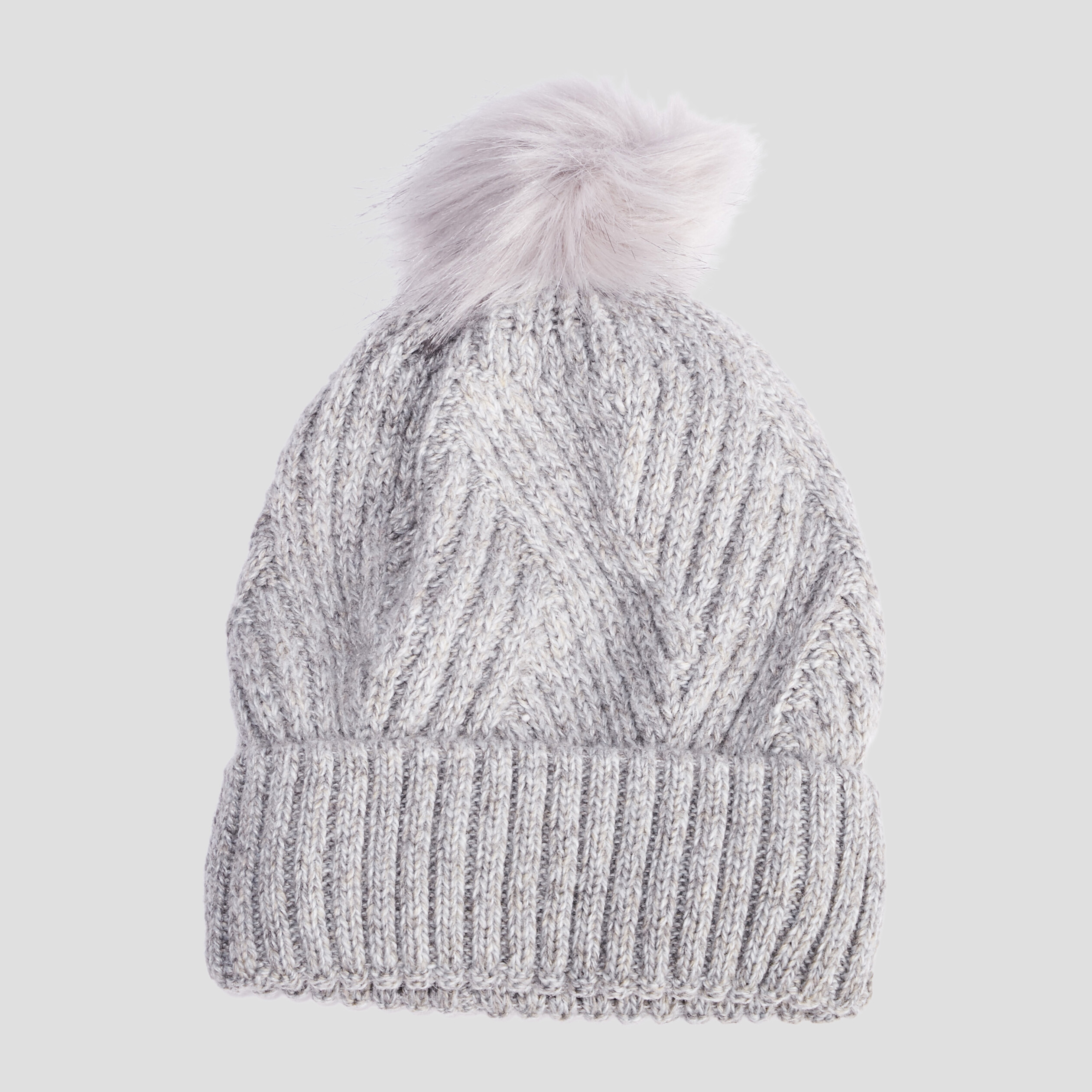 bonnet a pompon gris clair femme Bonnet à pompon gris clair femme